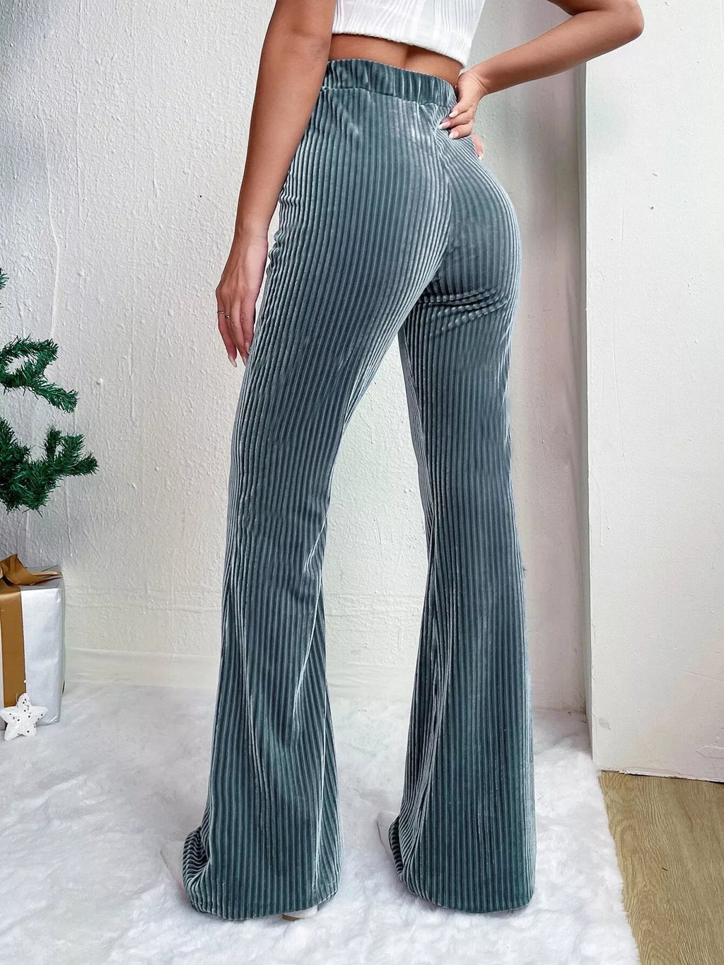 Corduroy High Waist Flare Pants