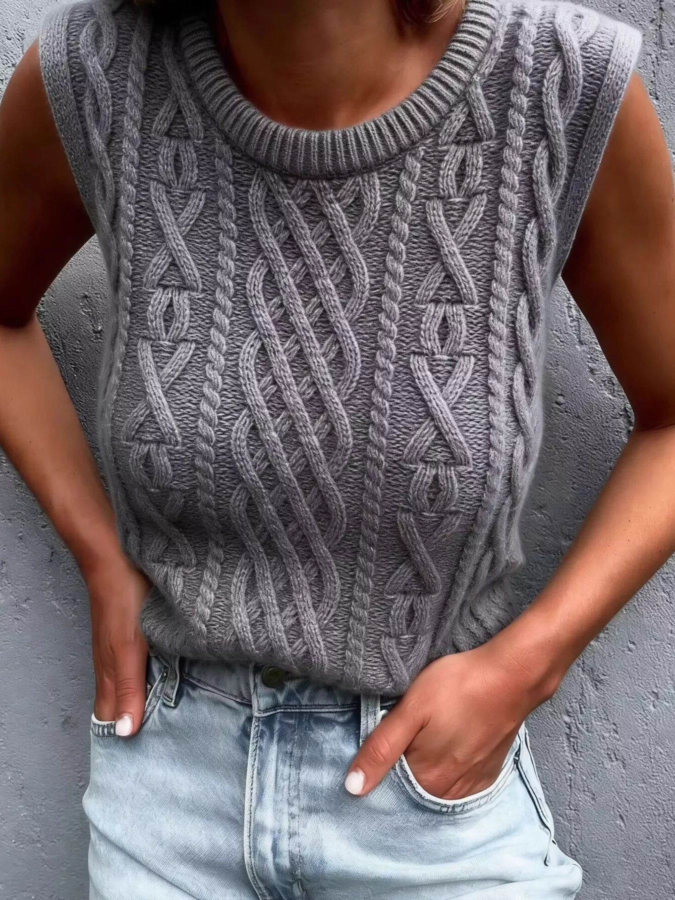 Cable Knit Sweater Vest