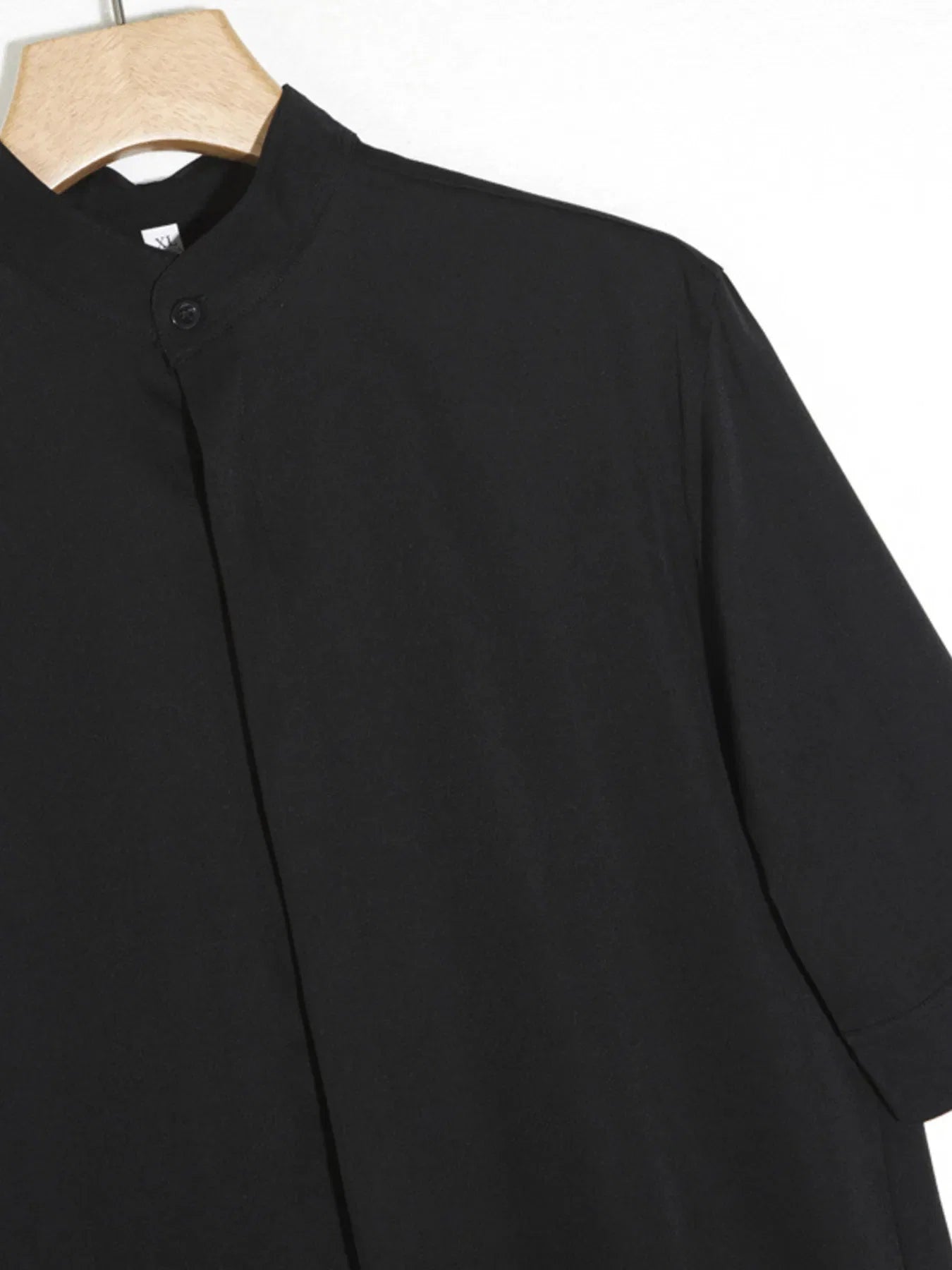 Men's Full Size Solid Collar Half Sleeve Shirt Plus Size