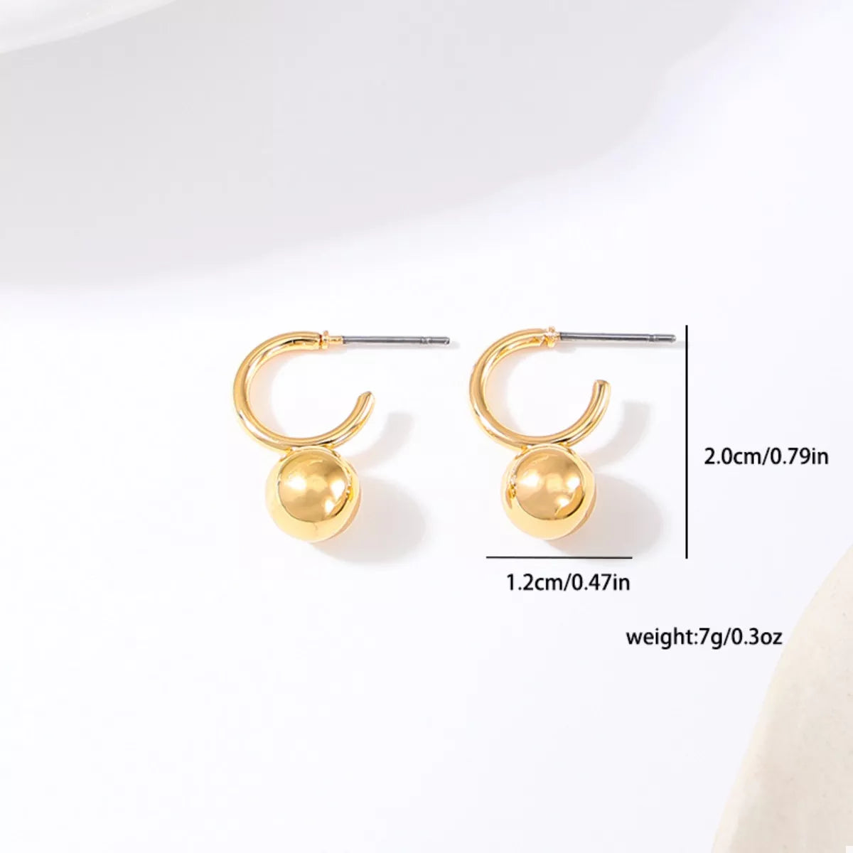 18K Gold-Plated Ball Hoop Earrings