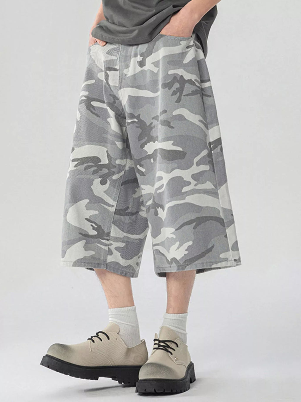 Men's Urban Camo Wide Leg Cargo Pants