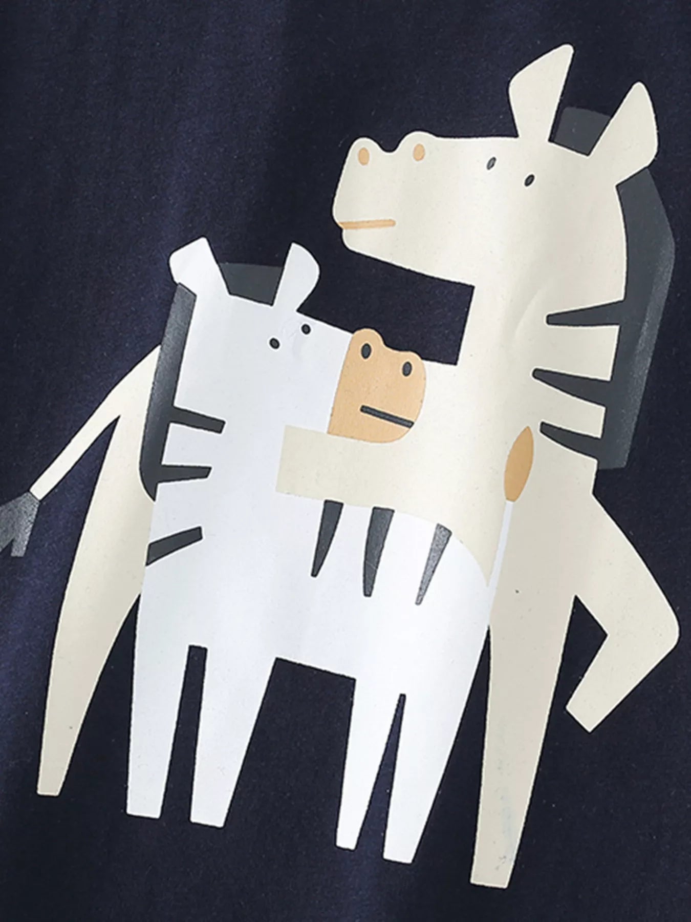Children's Cartoon Zebra Graphic Short Sleeve T-Shirt