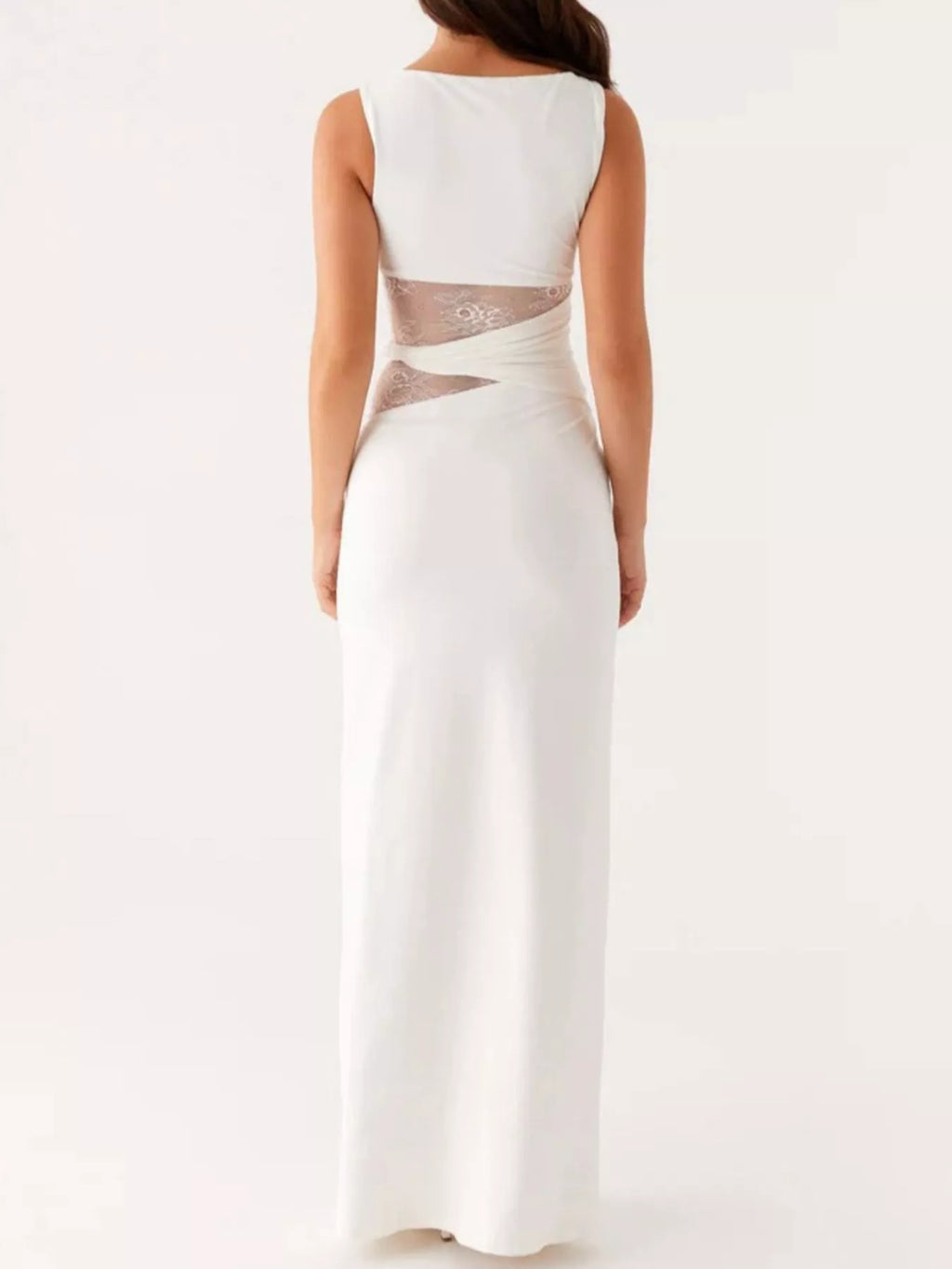 Lace Cutout Sleeveless Maxi Dress
