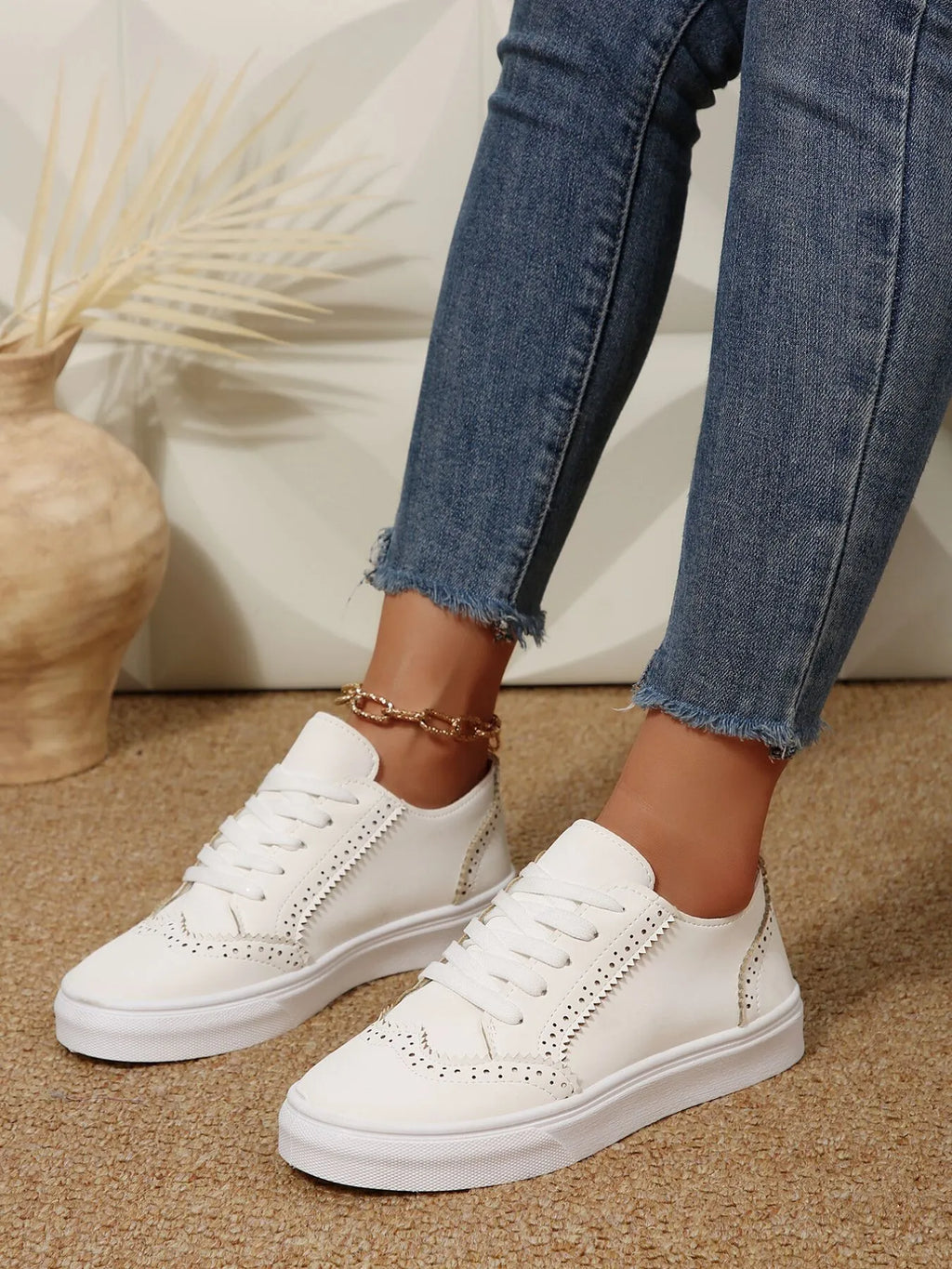 PU Leather Lace Up Platform Sneakers – Multi-Color