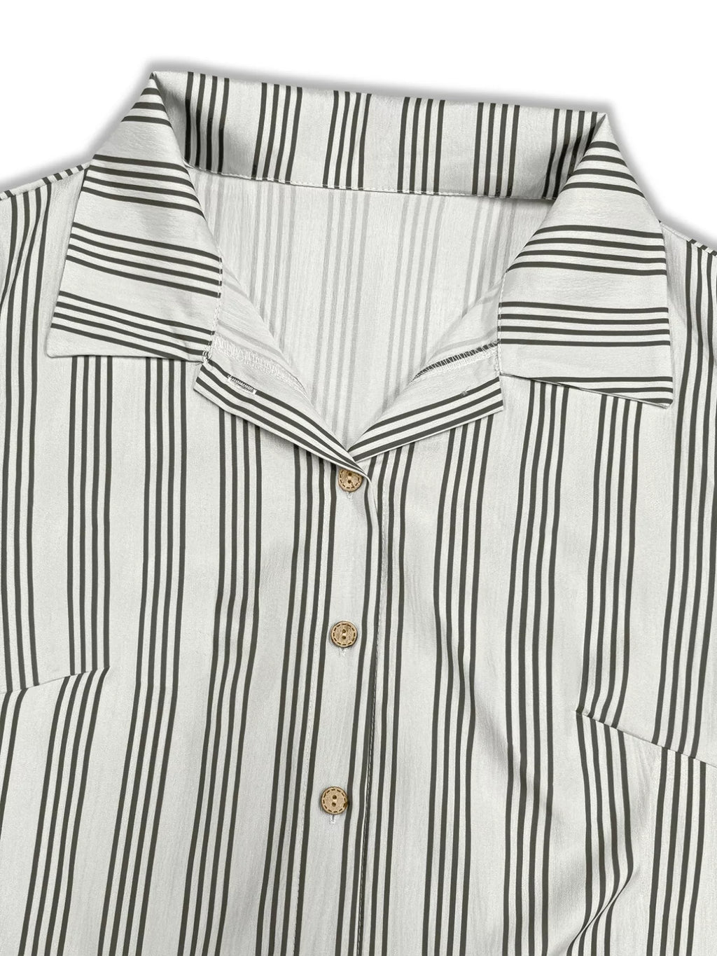 Plus Size Striped Button Front Midi Dress