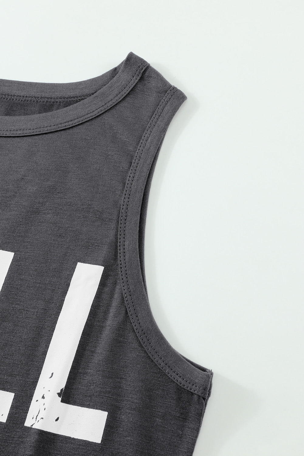 Black CHILL Graphic Print Tank Top