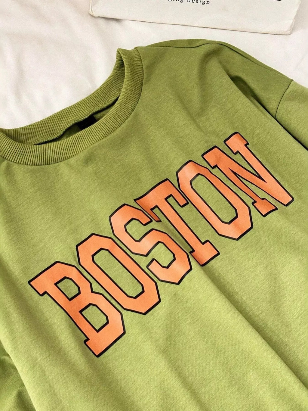 Boston Graphic Oversized Crewneck Sweatshirt
