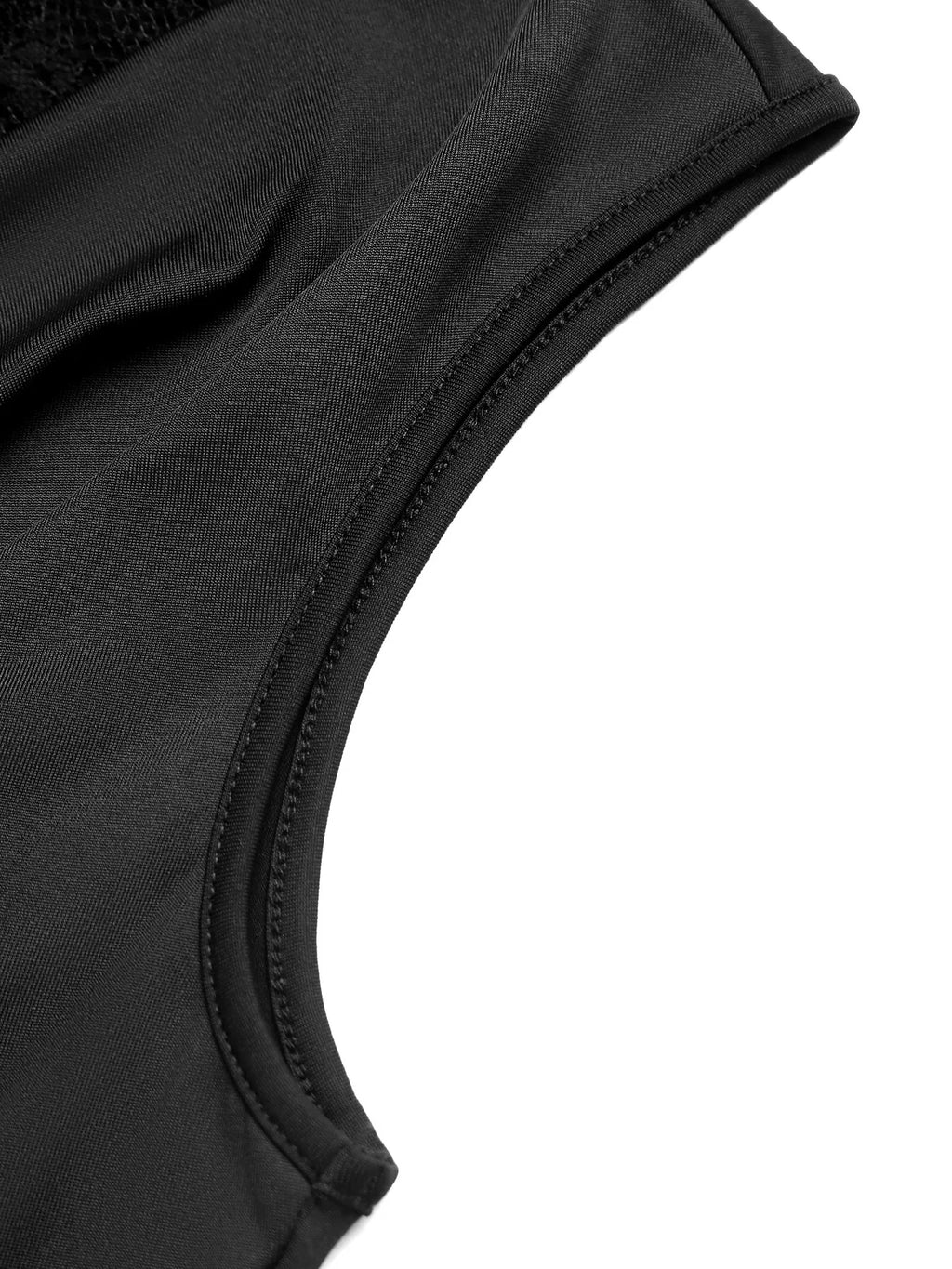 Lace Panel Cowl Neck Sleeveless Bodysuit