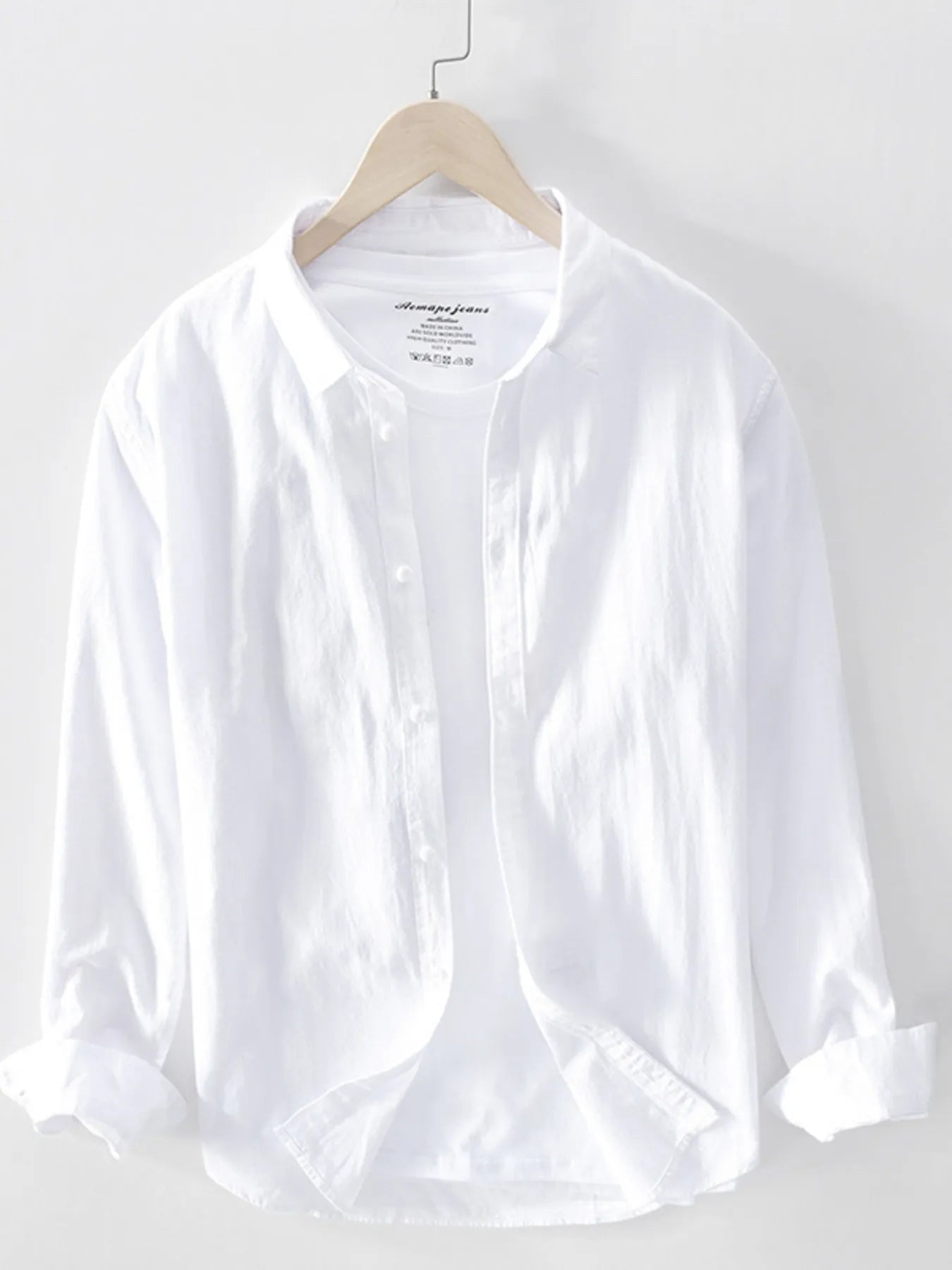 Men's Plus Size Long Sleeve Button-Up Shirt