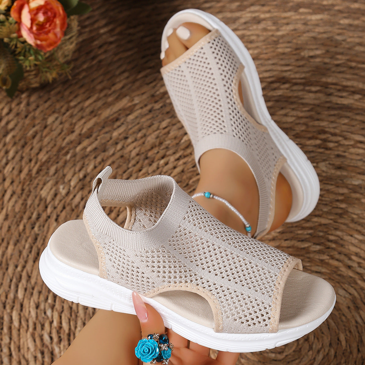 Breathable Mesh Open Toe Sandals