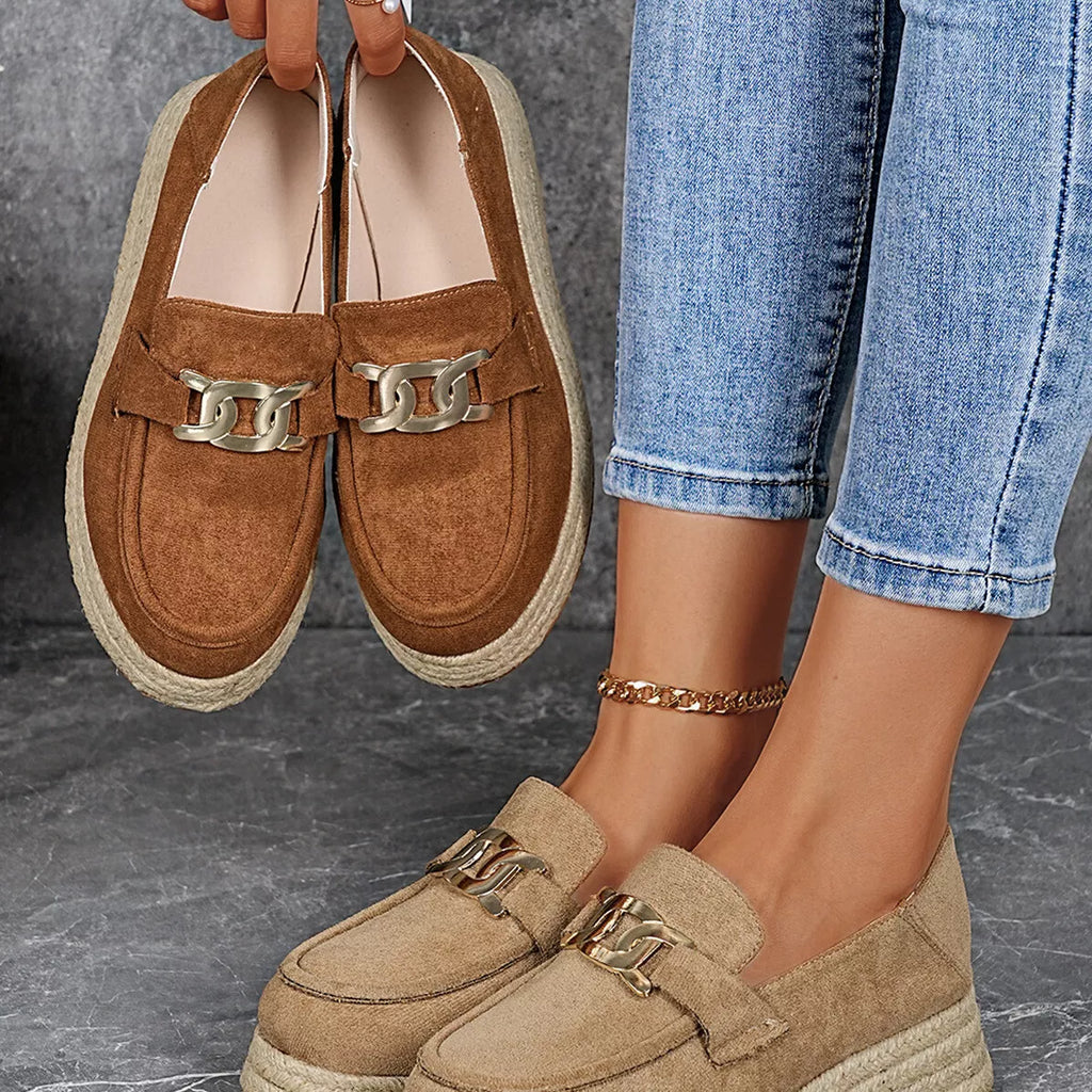 Round Toe Platform Loafers