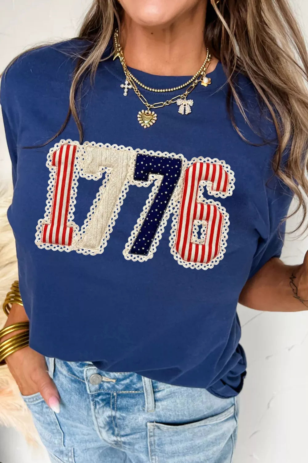 Patriotic 1776 Round Neck T-Shirt