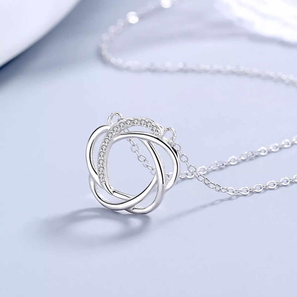 925 Sterling Silver Zircon Pendant Necklace