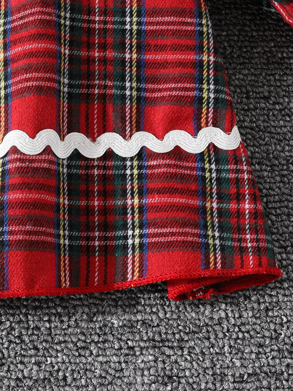 Children's Christmas Plaid Long Sleeve Dress