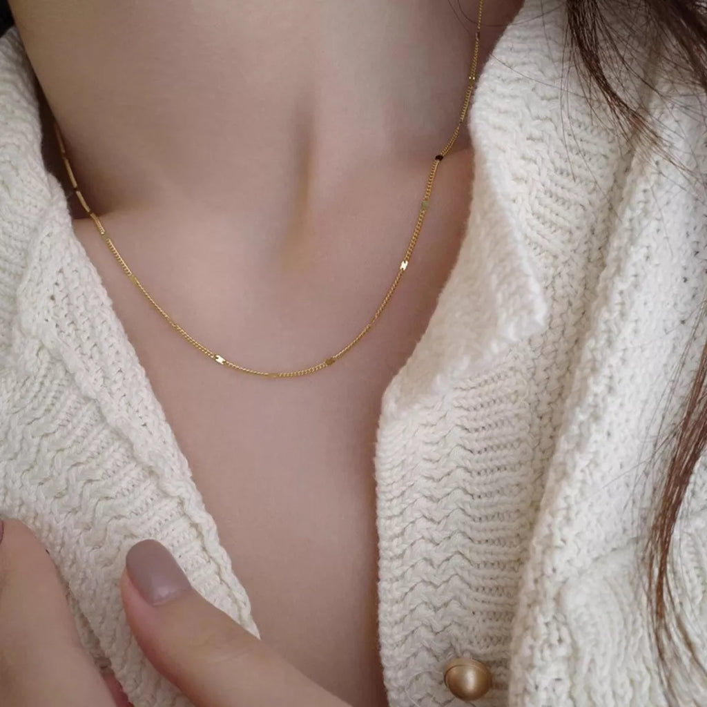18K Gold-Plated 925 Sterling Silver Chain Necklace