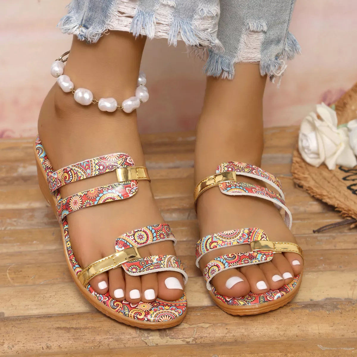 Open Toe Wedge Sandals