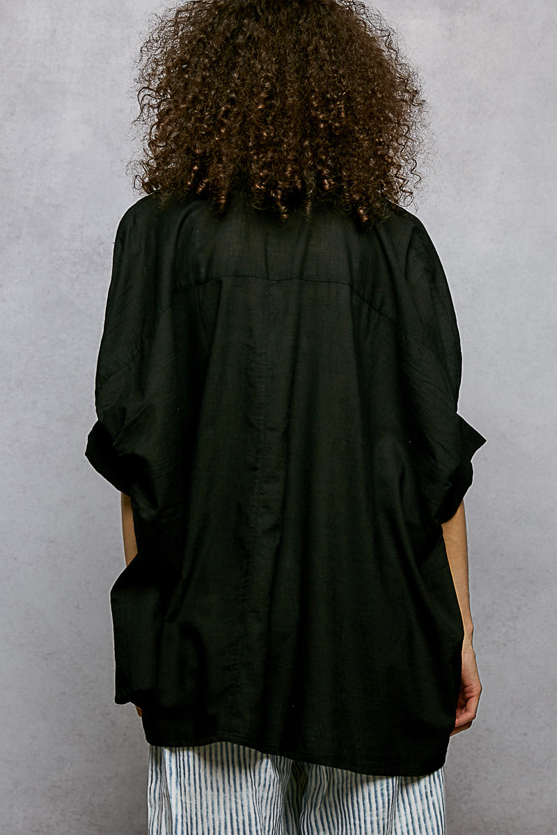 POL Button Down Half Dolman Sleeve Shirt