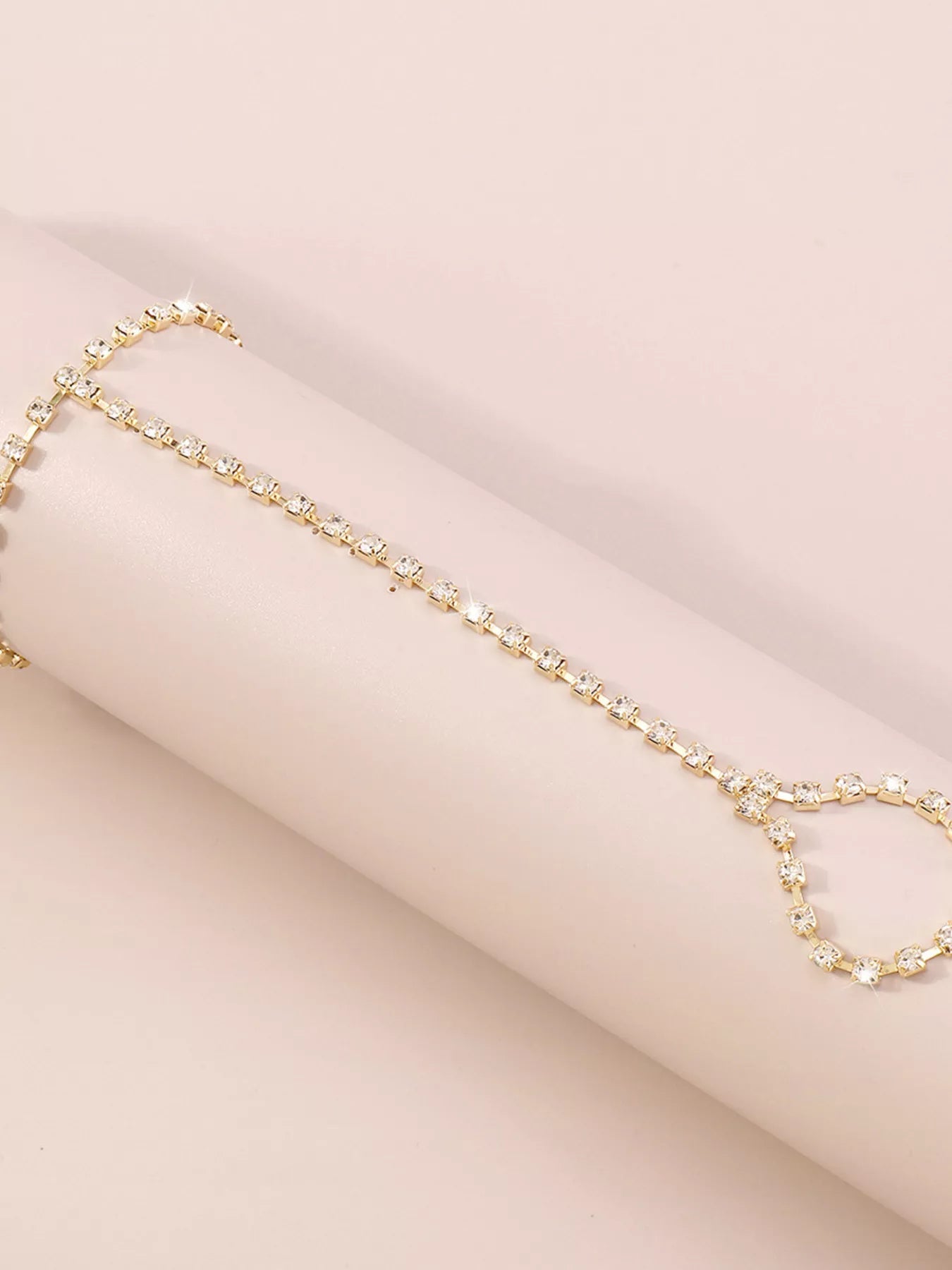 Alloy Rhinestone Bracelet with Ring