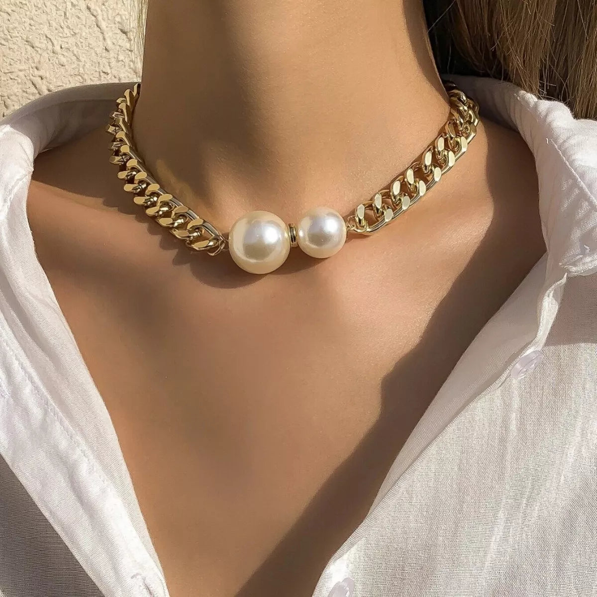 18K Gold-Plated Pearl Necklace
