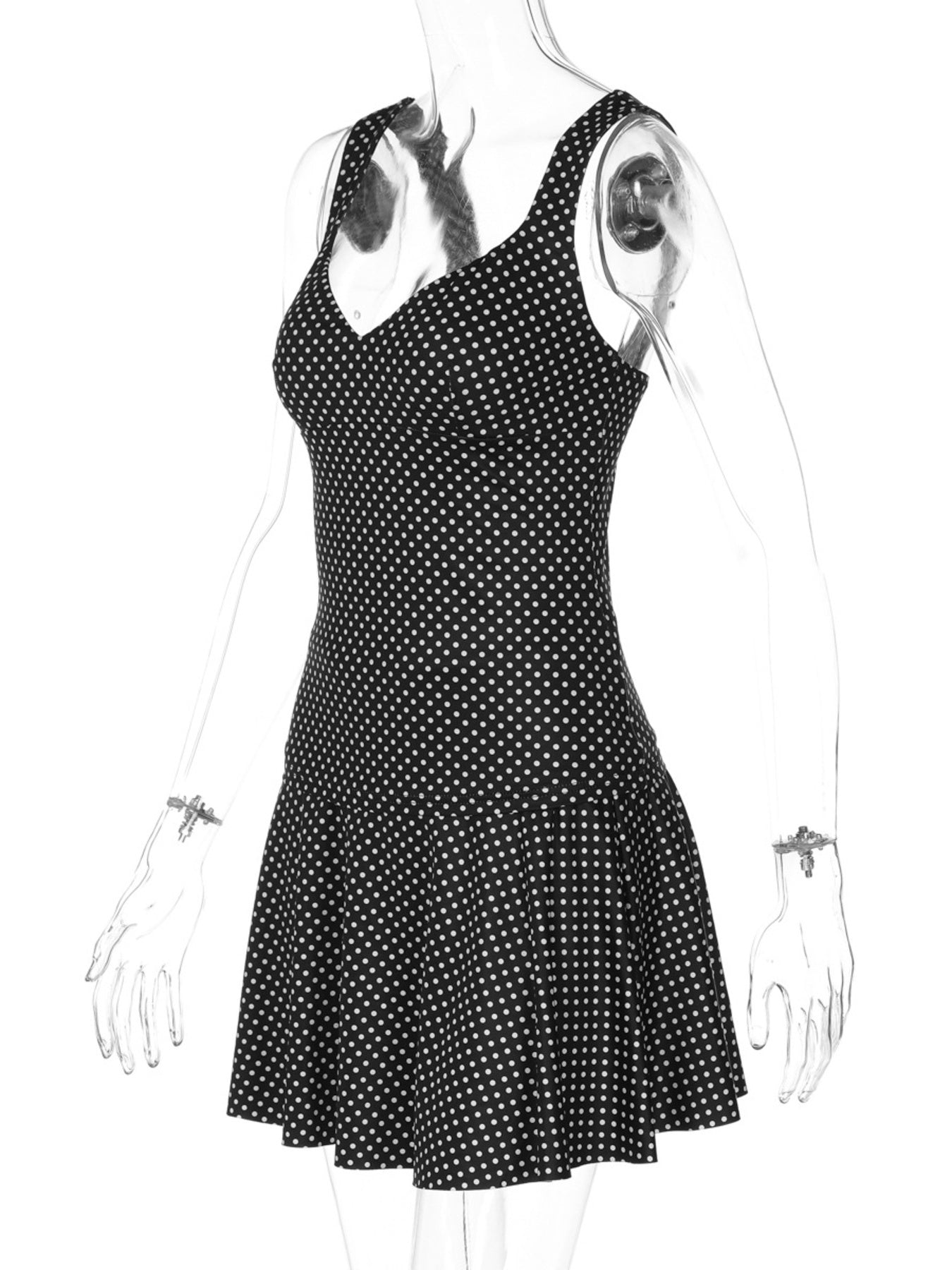 Polka Dot Print Crop Top and Skirt Set