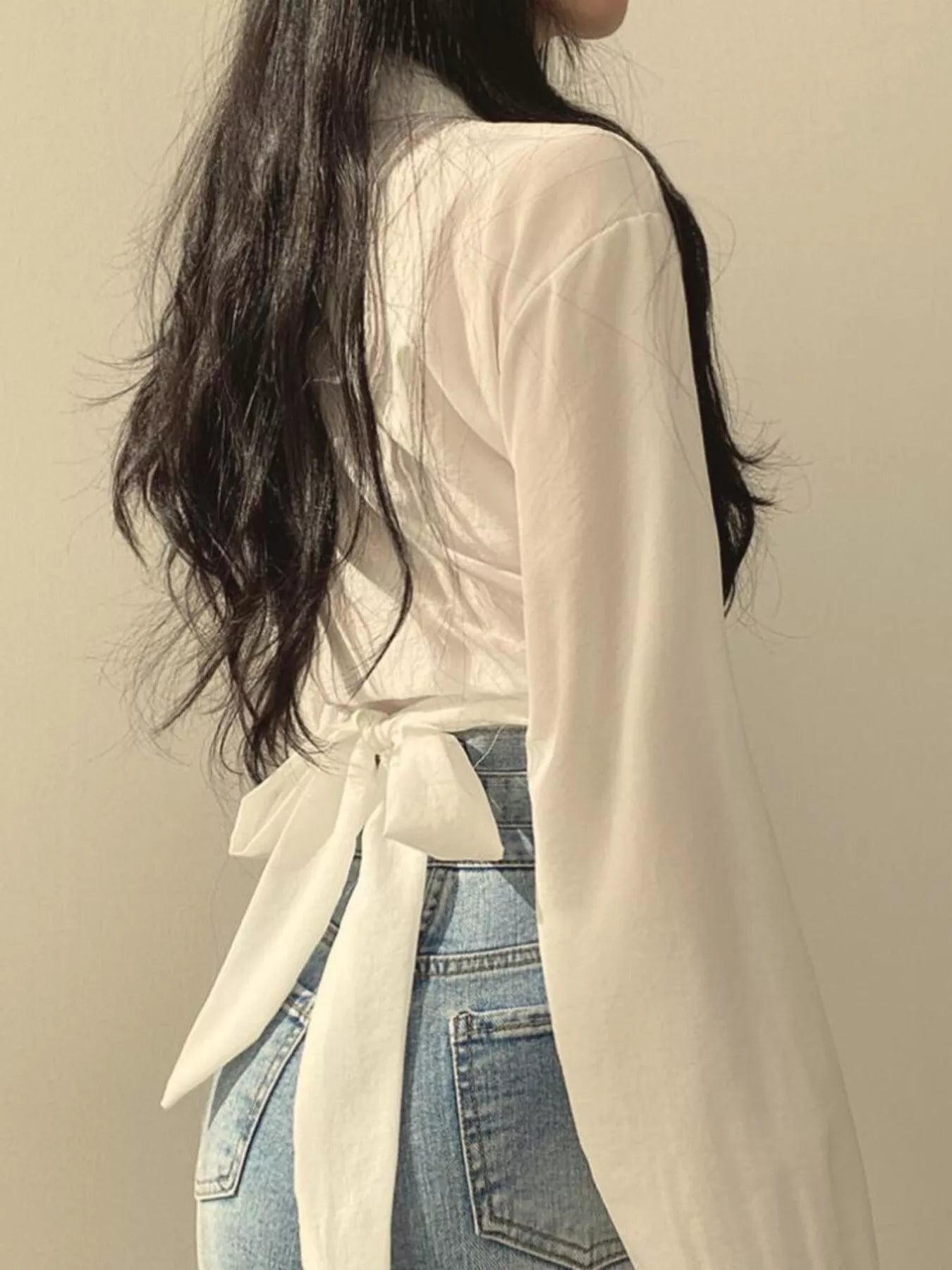 Twisted Front Long Sleeve Shirt