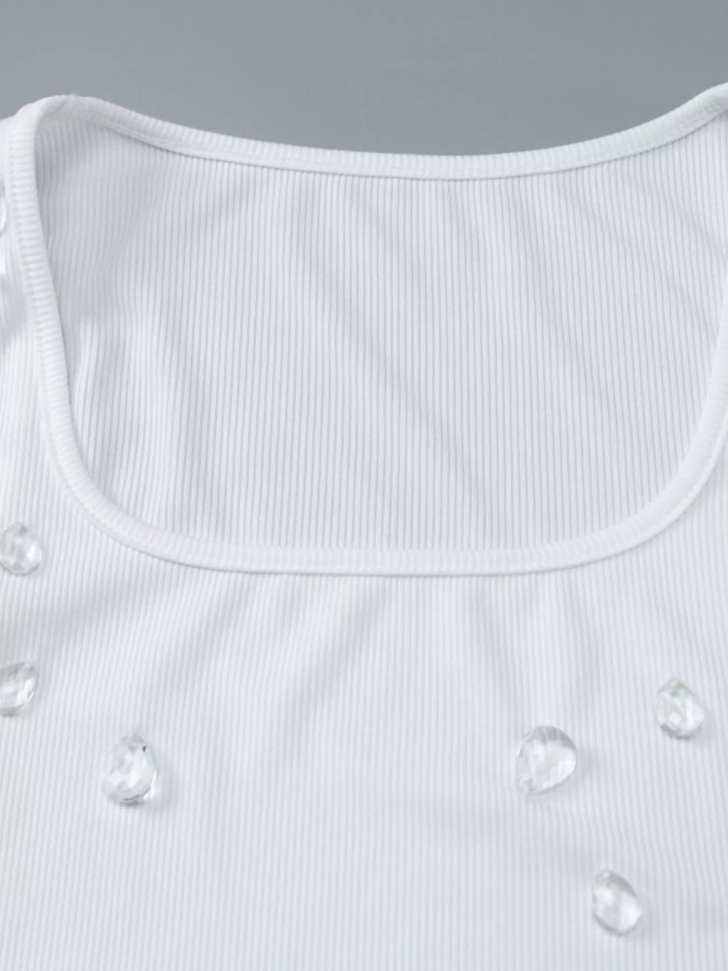 Bead Embellished Square Neck Tank
