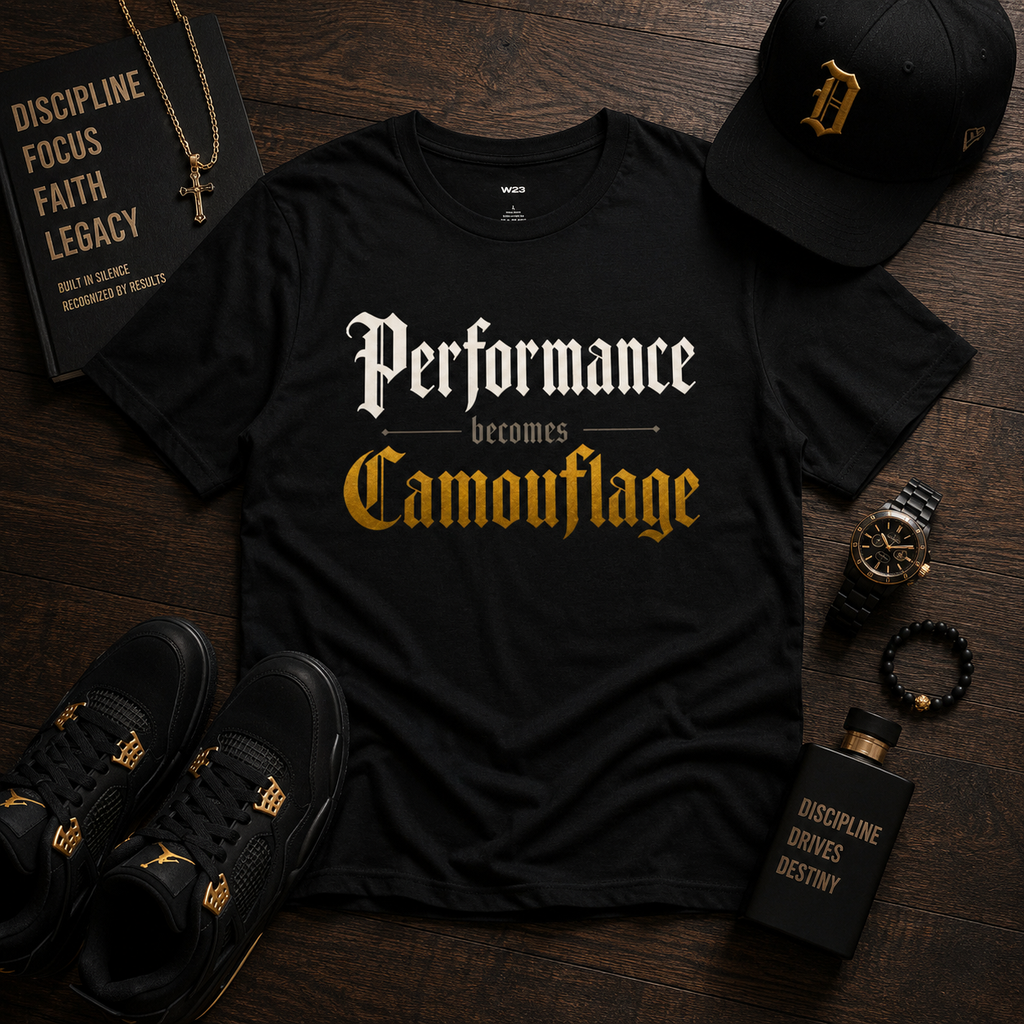 Performance Becomes Camouflage T‑Shirt — SEEN: UNMASKED