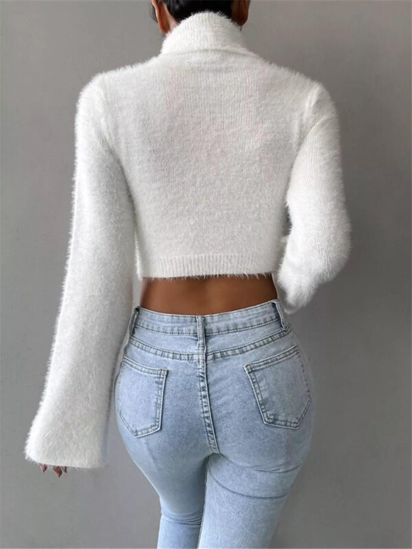 Turtleneck Flare Sleeve Sweater