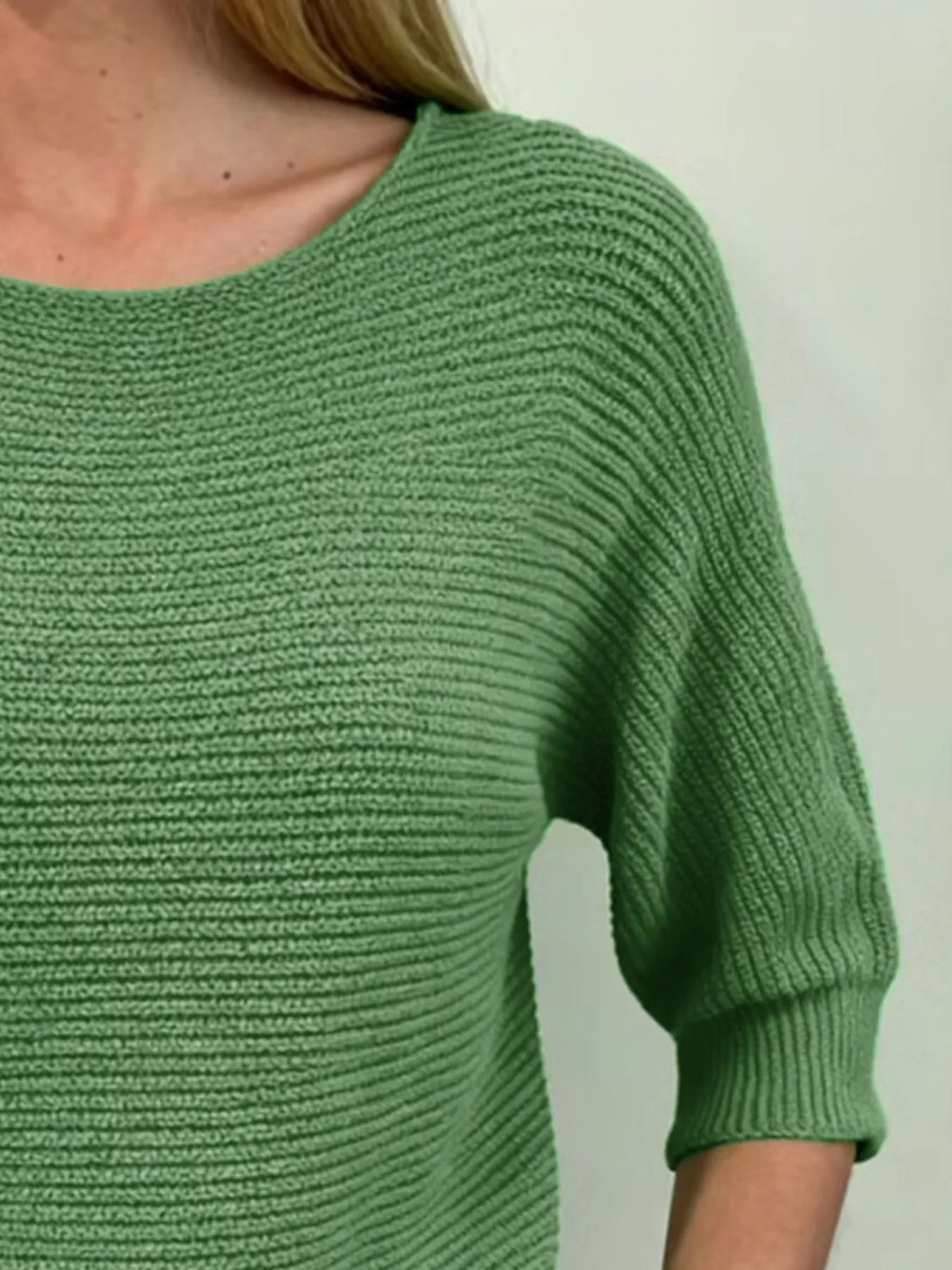 Full Size Ribbed Knit Round Neck Sweater Plus Size