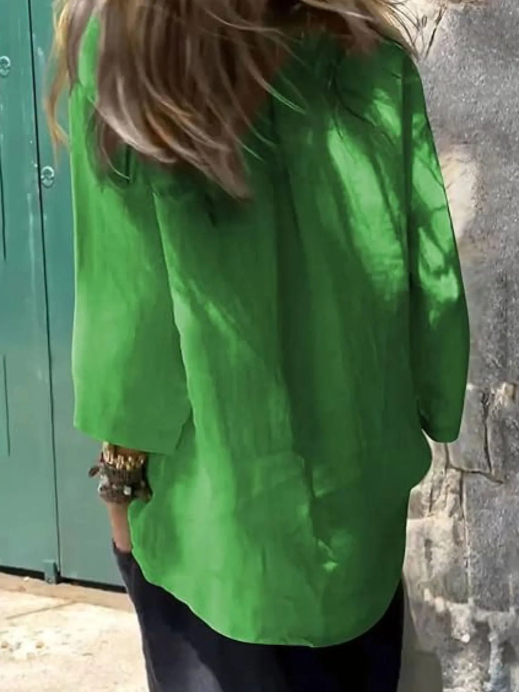 Full Size Round Neck Relaxed Fit Blouse Plus Size
