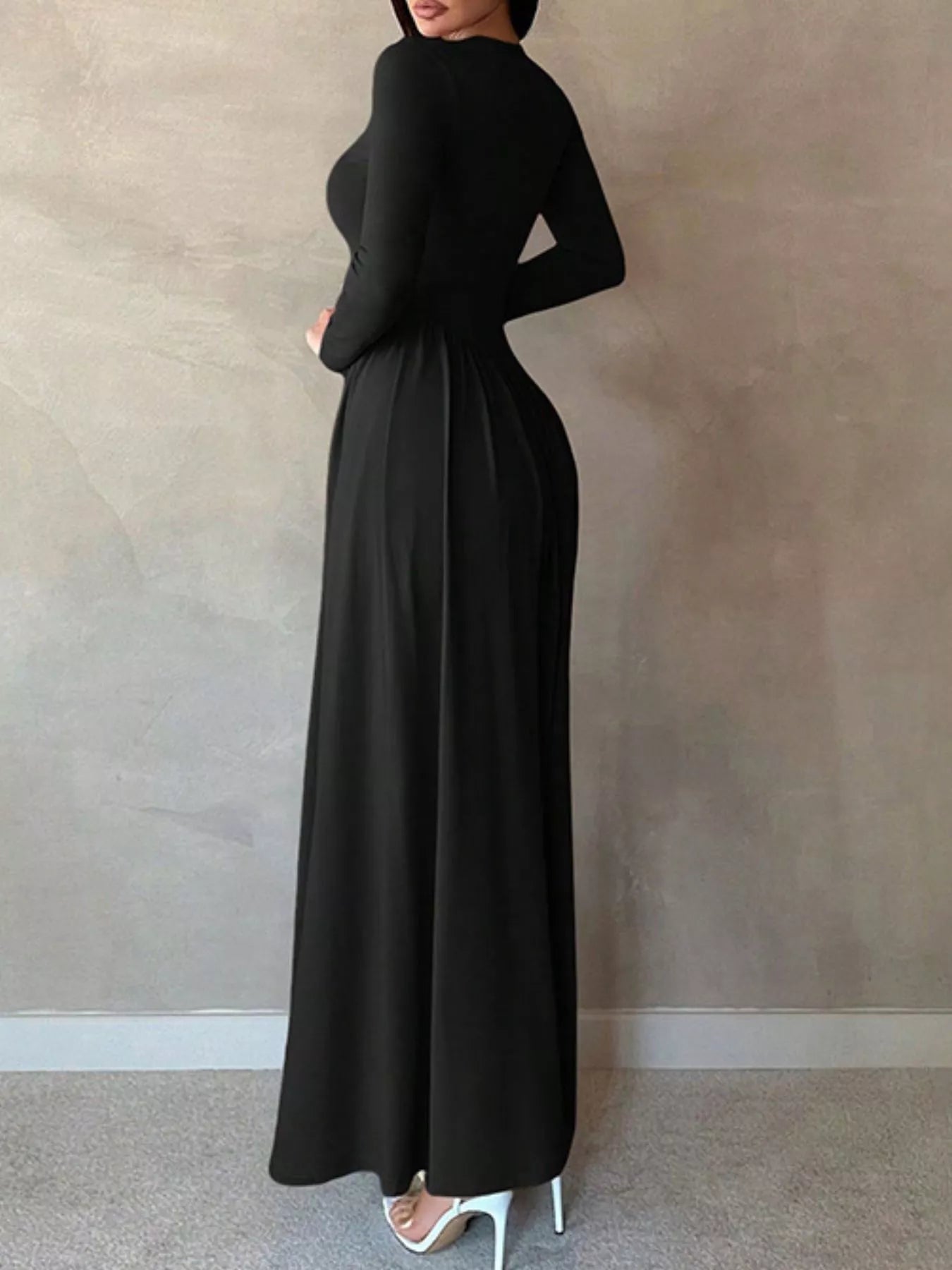 Long Sleeve A-Line Maxi Dress