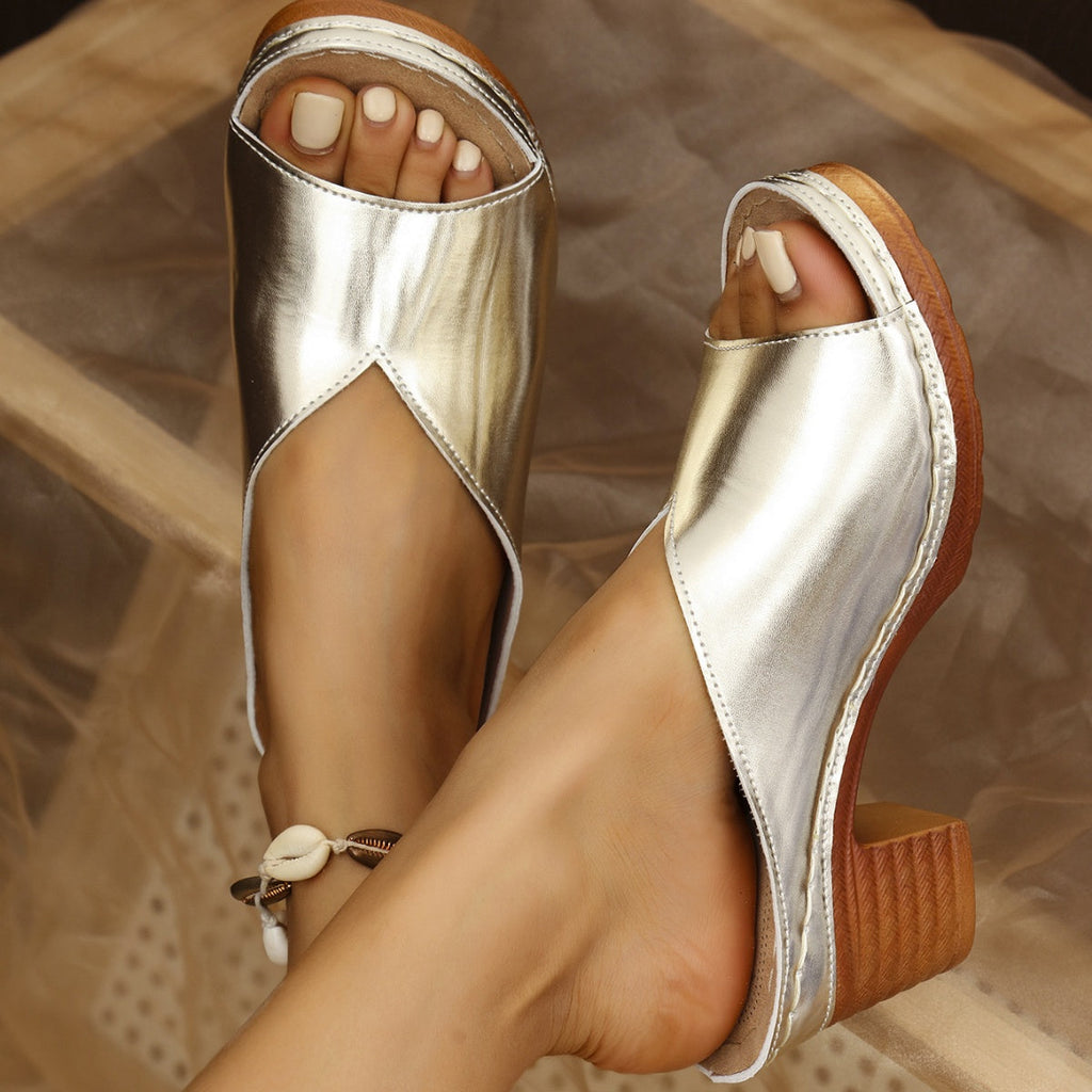 Open Toe Block Heel Sandals