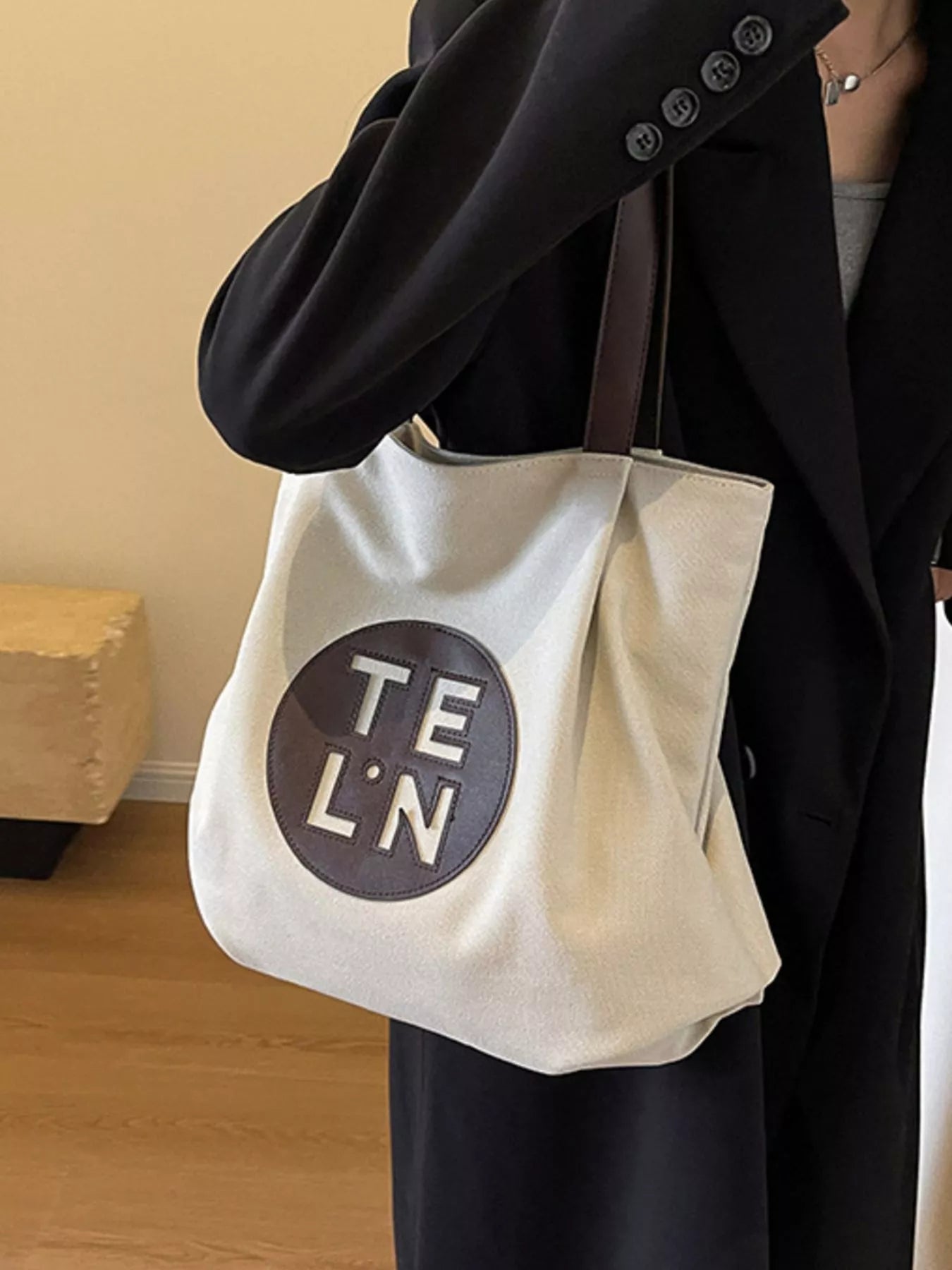 Contrast Canvas Shoulder Bag