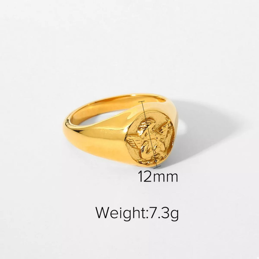 18K Gold-Plated Cupid Ring