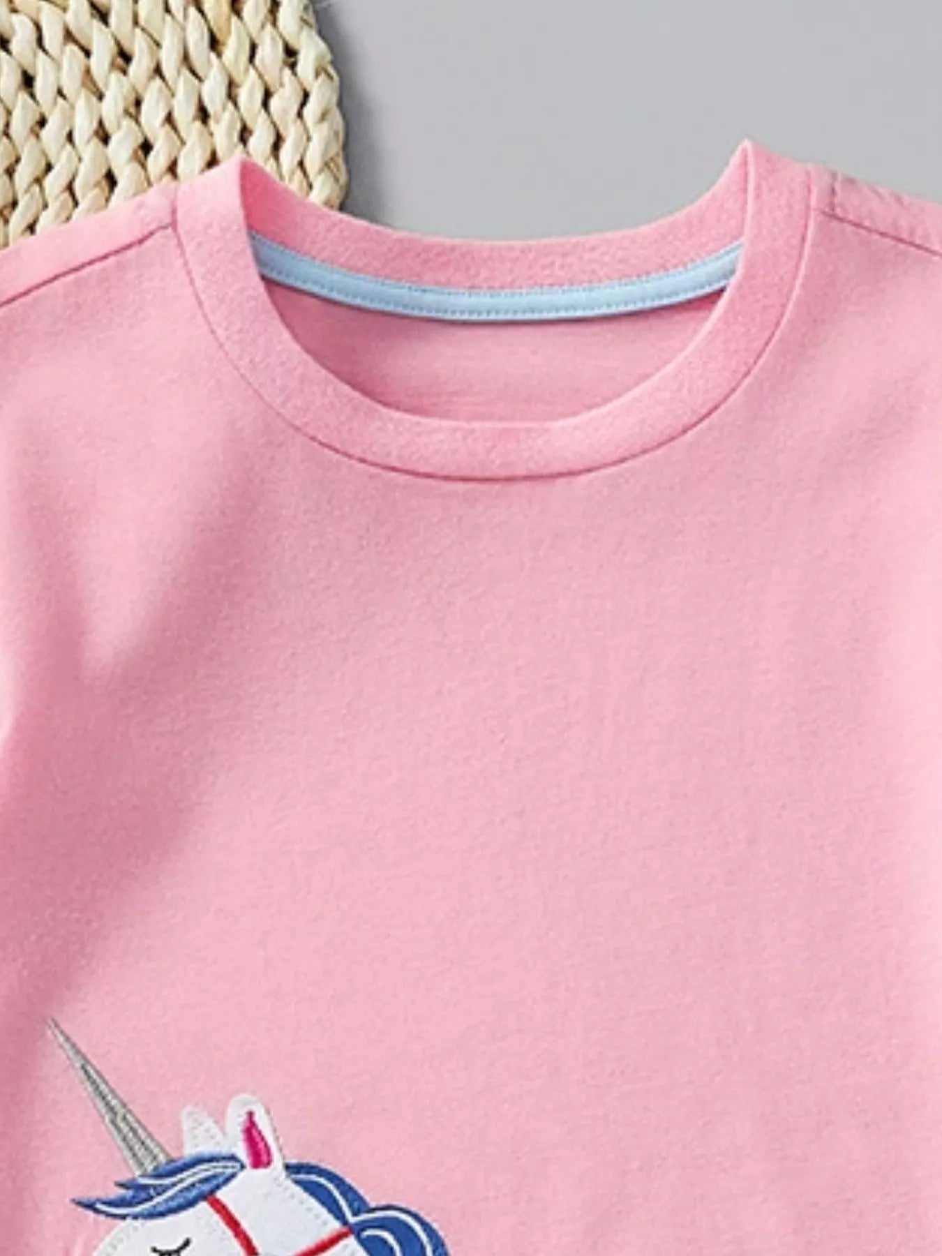 Children's Unicorn Embroidered Ruffle Sleeve T-Shirt