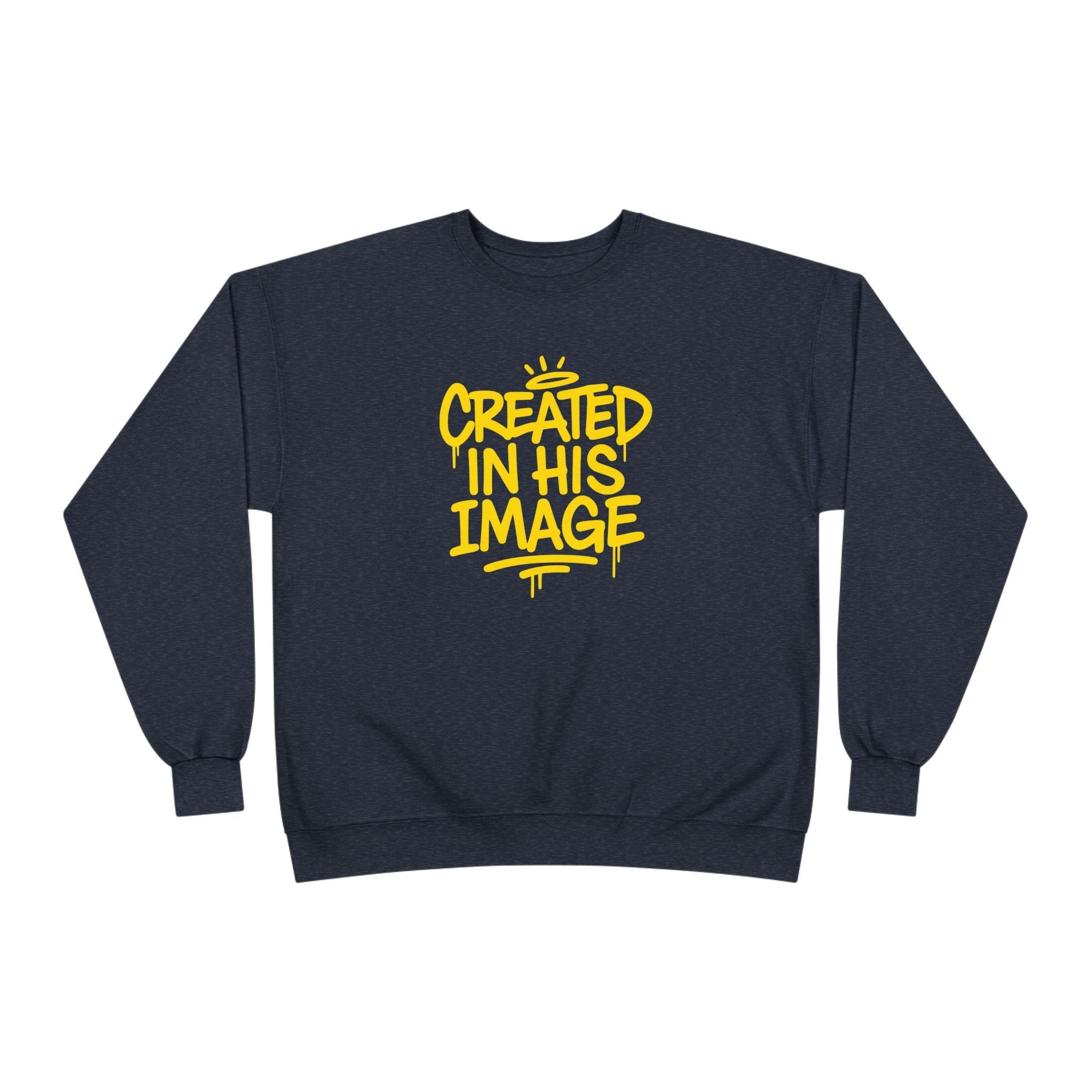 Created In His Image Unisex Sweatshirt — Genesis 1:27 Inspirational Graphic