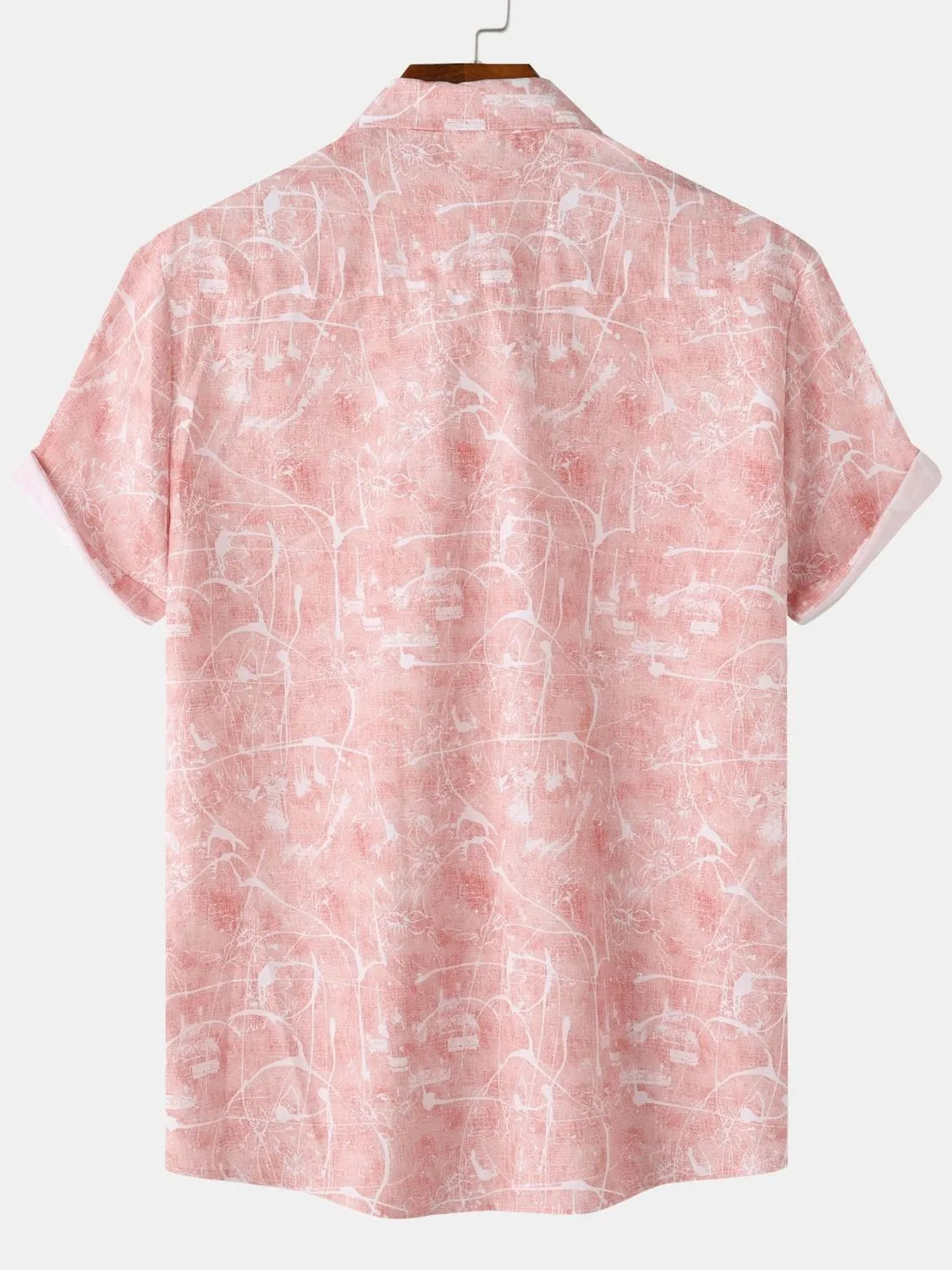 Men's Printed Short Sleeve Button Down Shirt