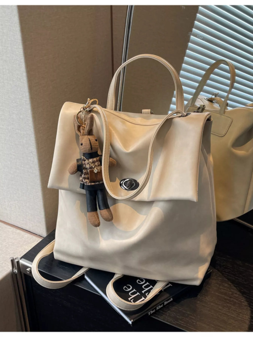 Leather Flap Backpack Bag