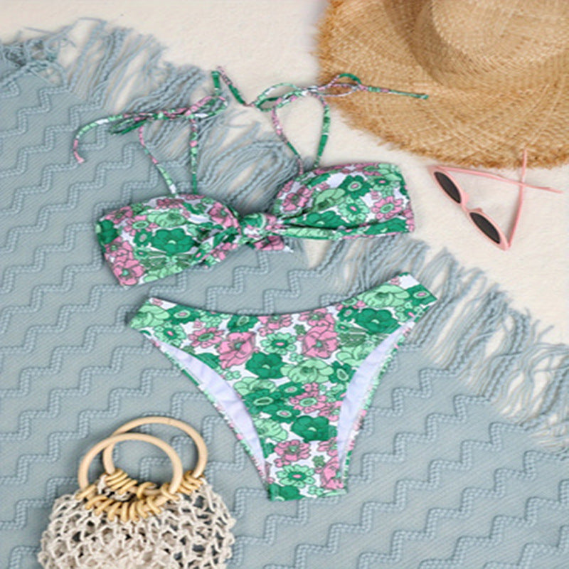 Style Printed Strapless Sexy Bikini Women's Swimwear