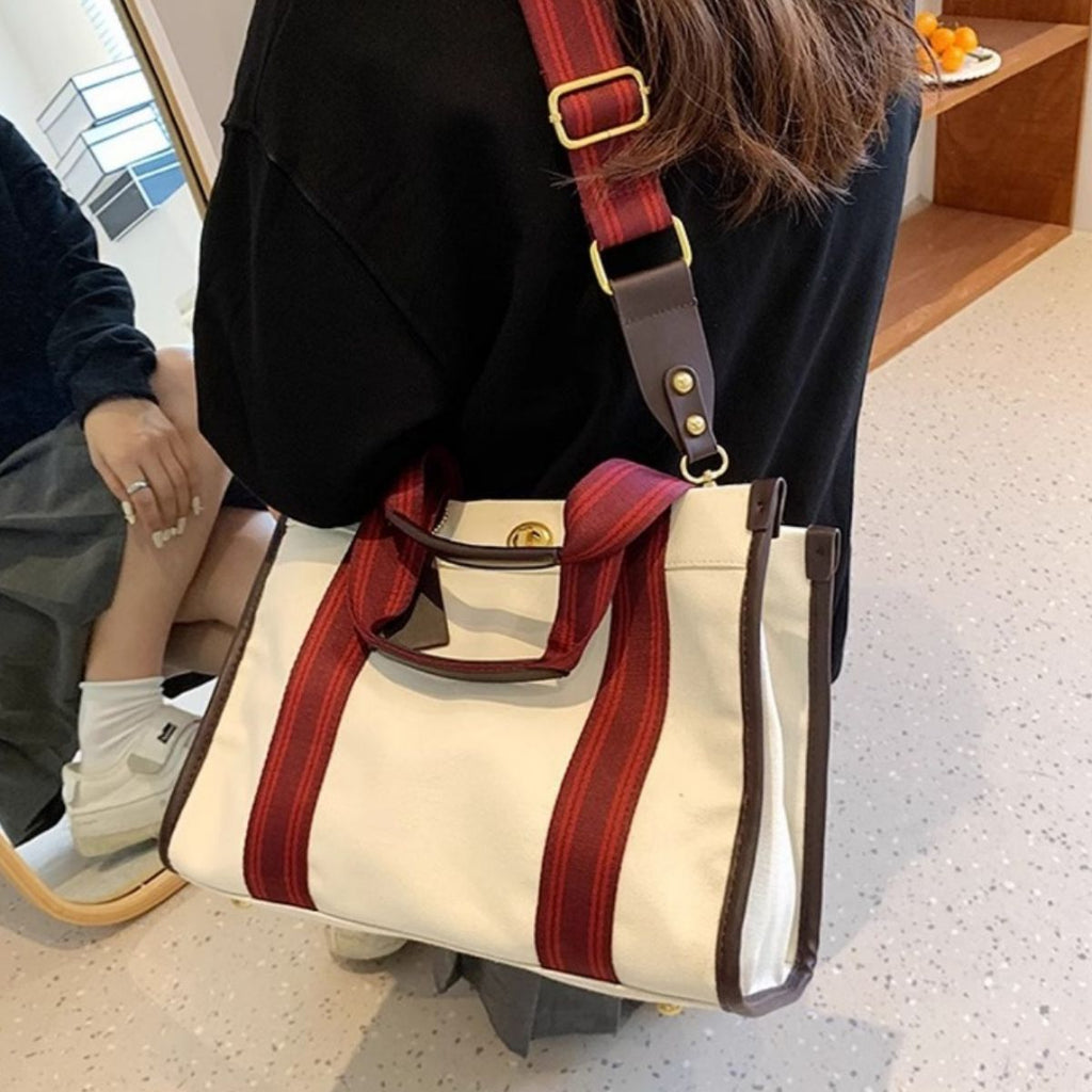 Contrast Canvas Tote Bag