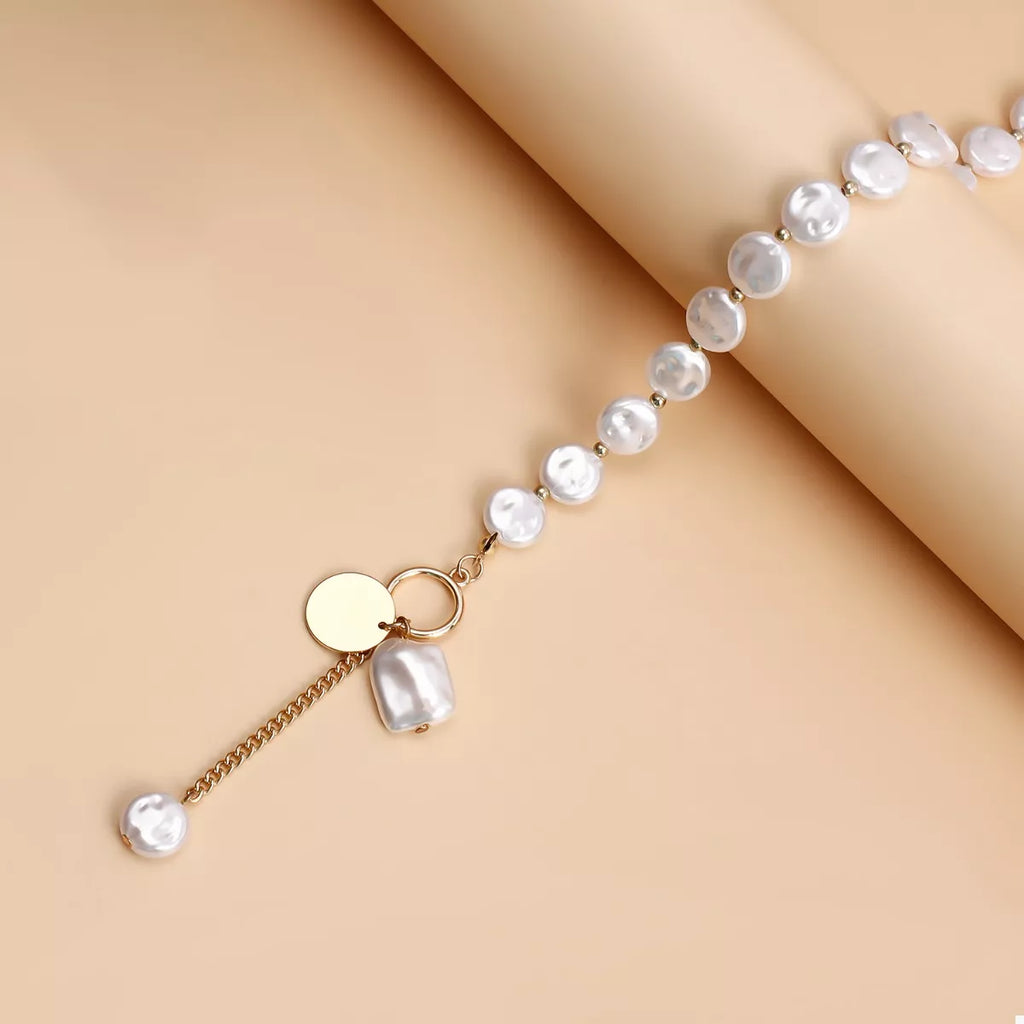 18K Gold-Plated Pearl Drop Necklace