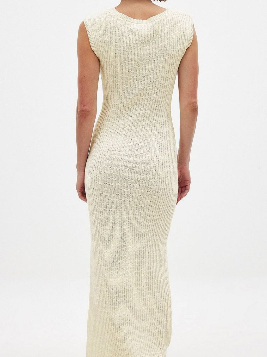 Side Slit Sleeveless Midi Knit Dress