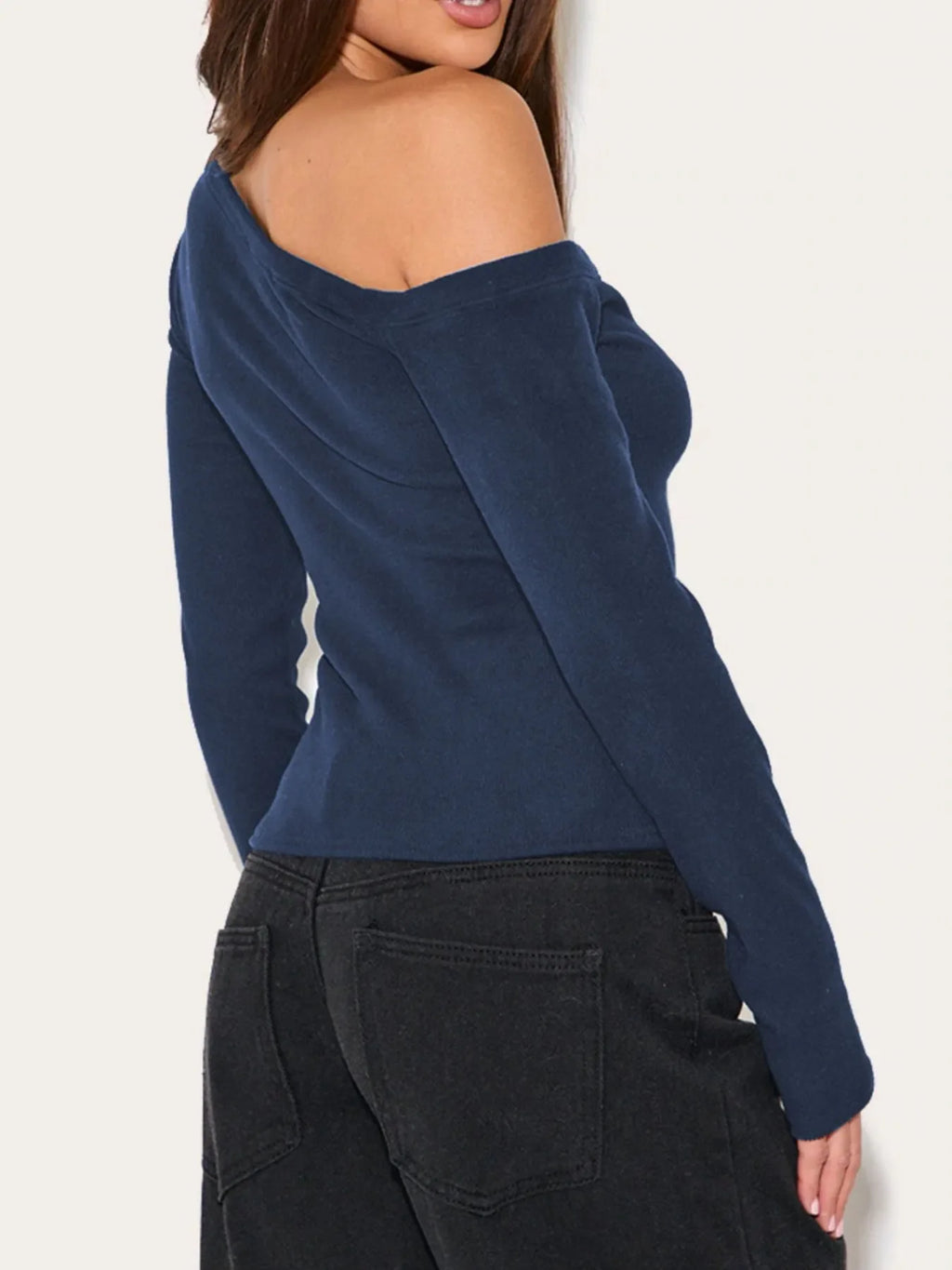 Asymmetrical Neck Button Up Cardigan