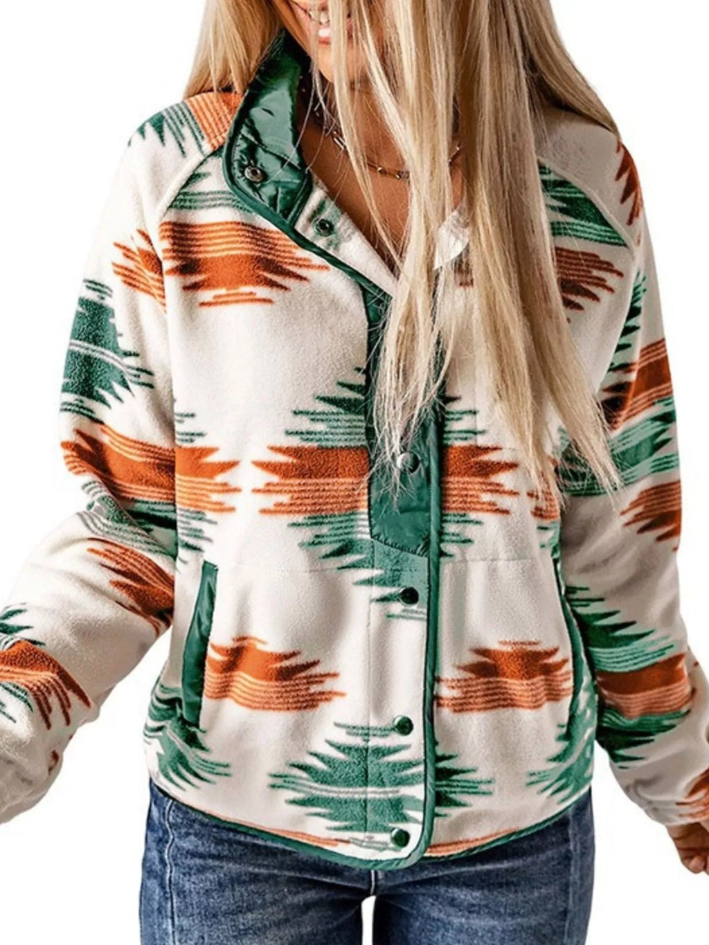 Geometric Snap Down Jacket