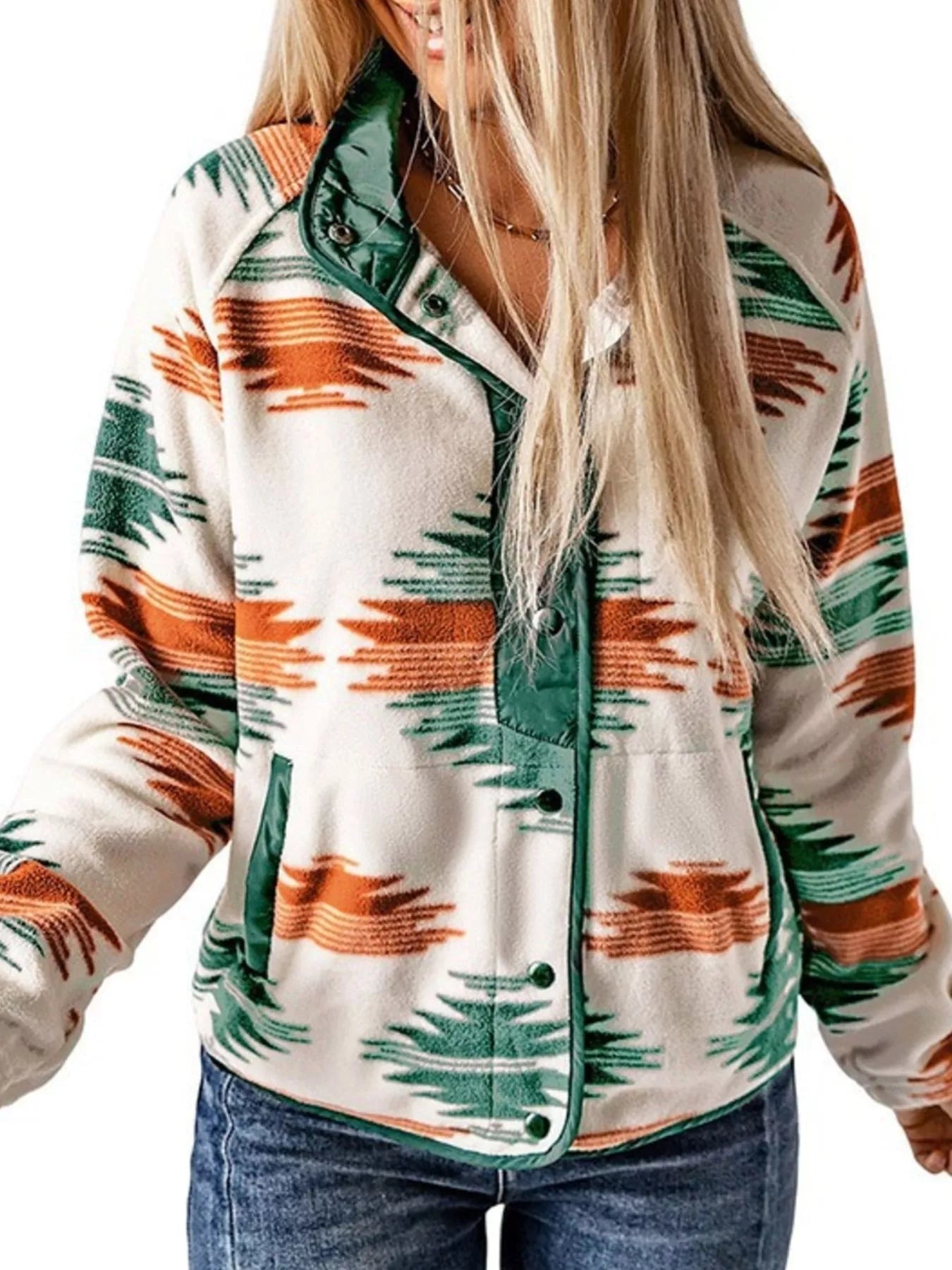 Geometric Snap Down Jacket