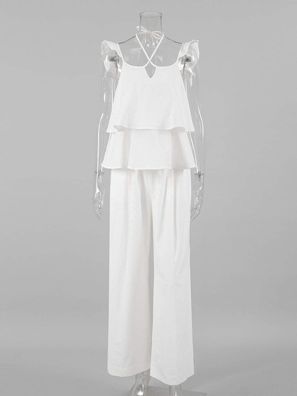 Layered Ruffled Cami and Pants Set