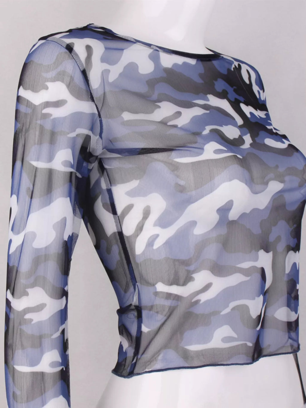 Camouflage Mesh Long Sleeve T-Shirt