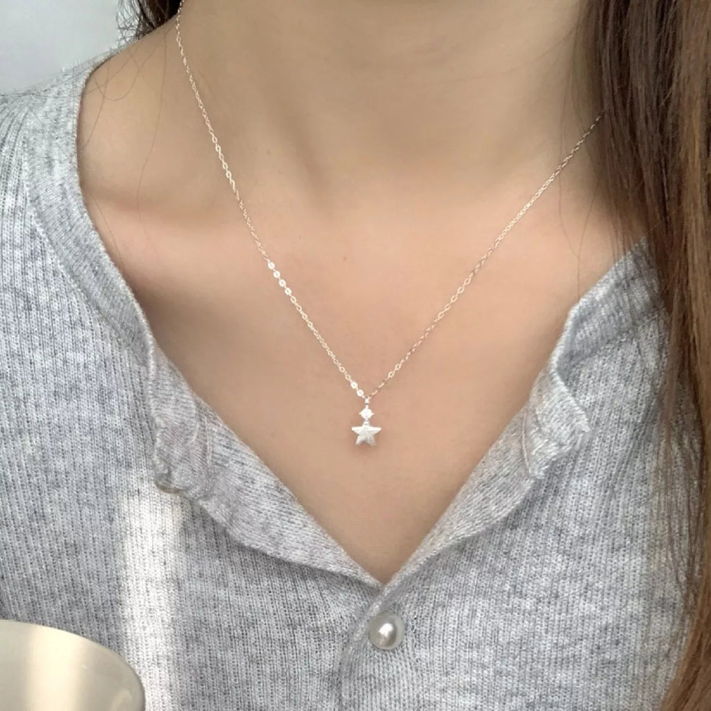 925 Sterling Silver Star Pendant Necklace