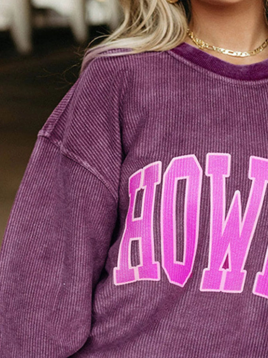 Full Size Howdy Round Neck Oversized Sweatshirt Plus Size