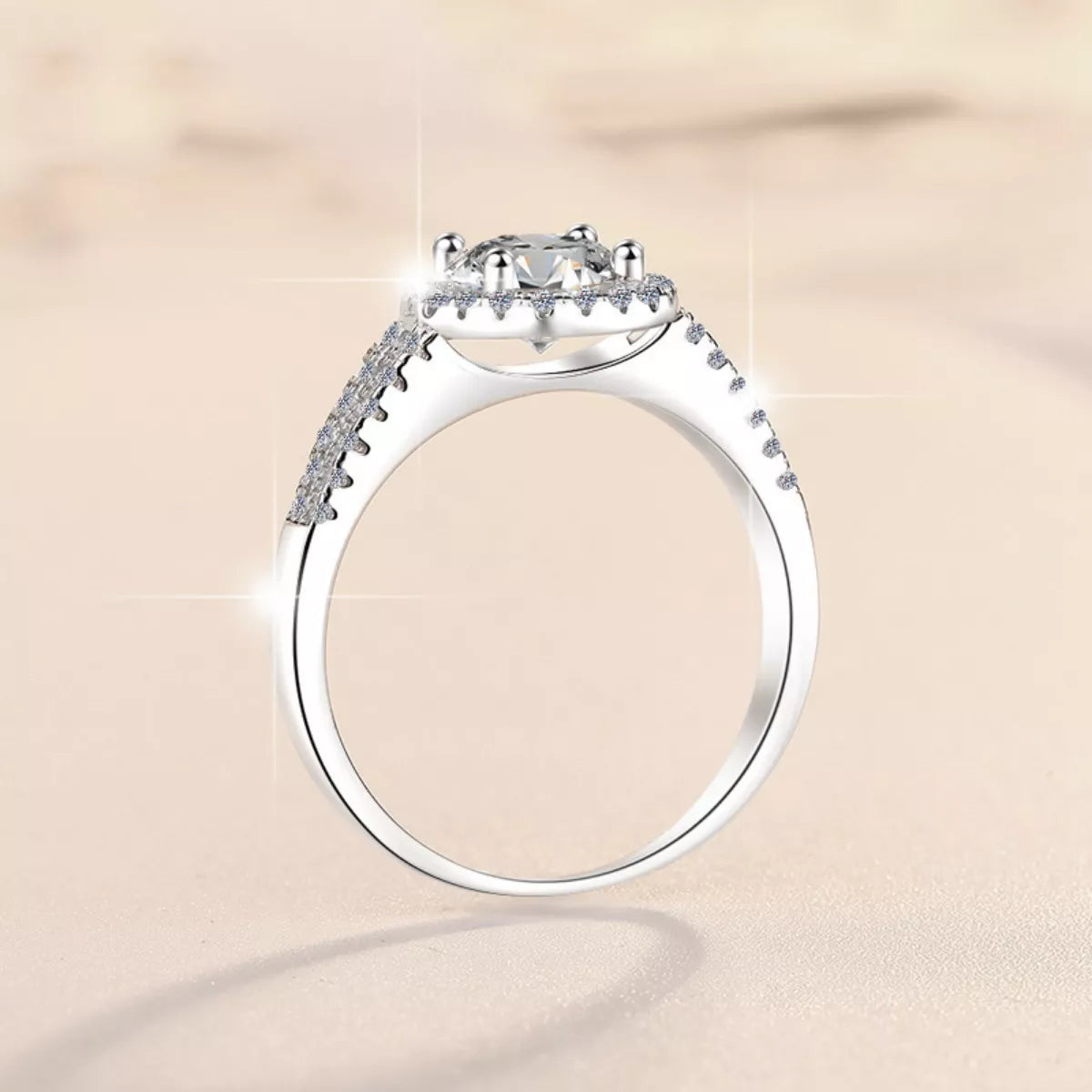 1 Carat 925 Sterling Silver Moissanite Ring